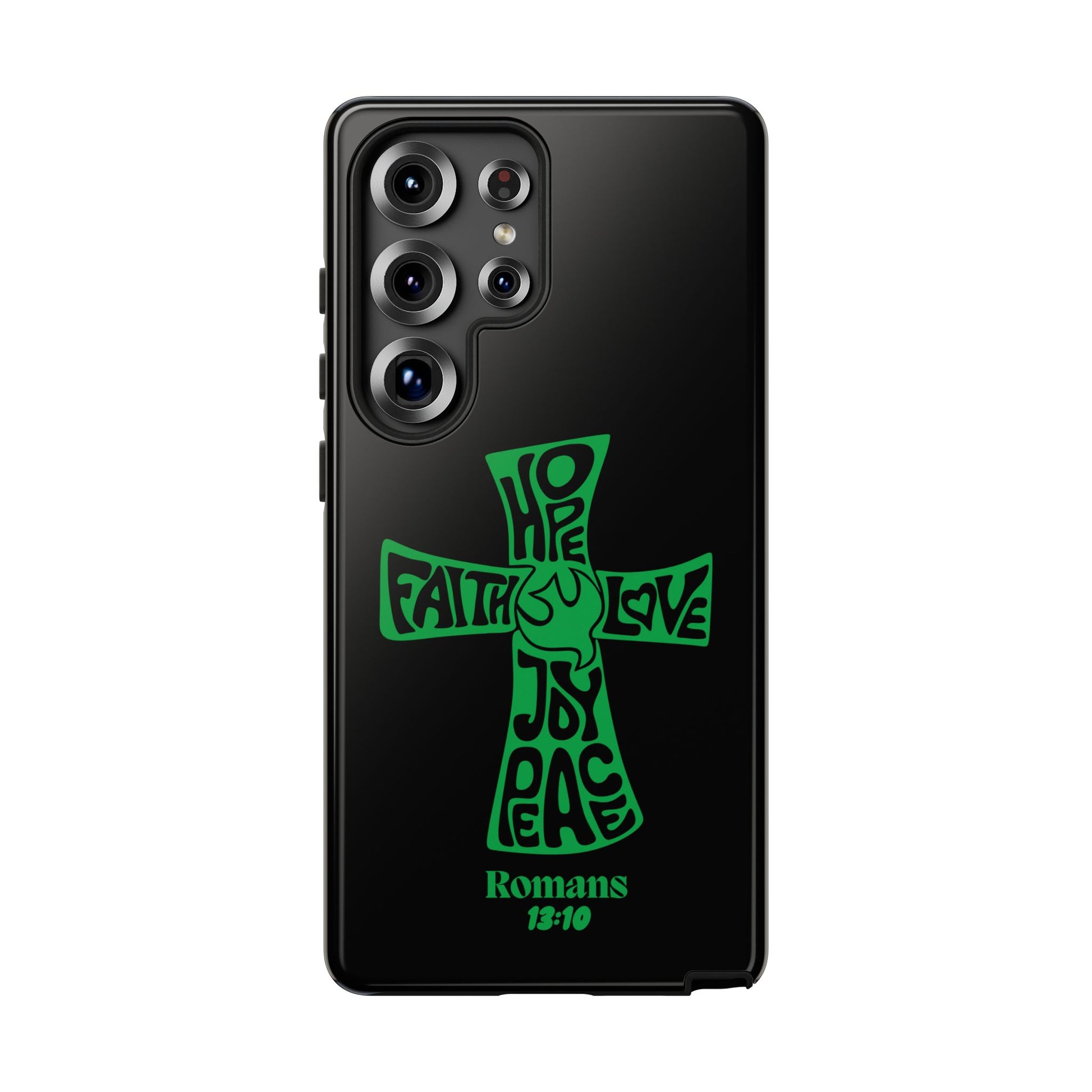 ⭐ Green Cross Design Phone Case – Faith & Renewal
