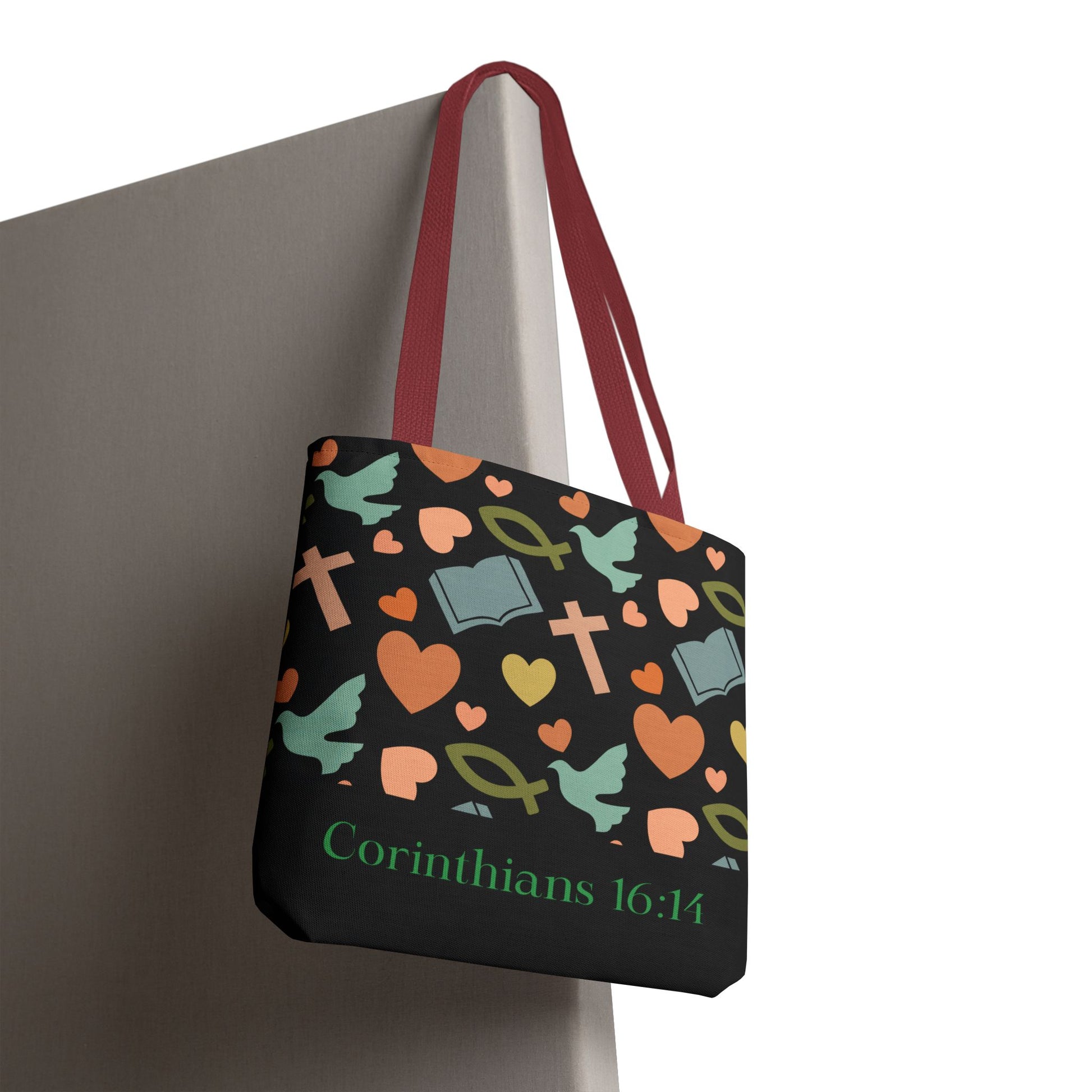 Christian Tote Bag with Inspirational Design, Perfect for Church, Gift for Believers, Faith-based Accessory, Everyday Use, Bible Verse Tote
