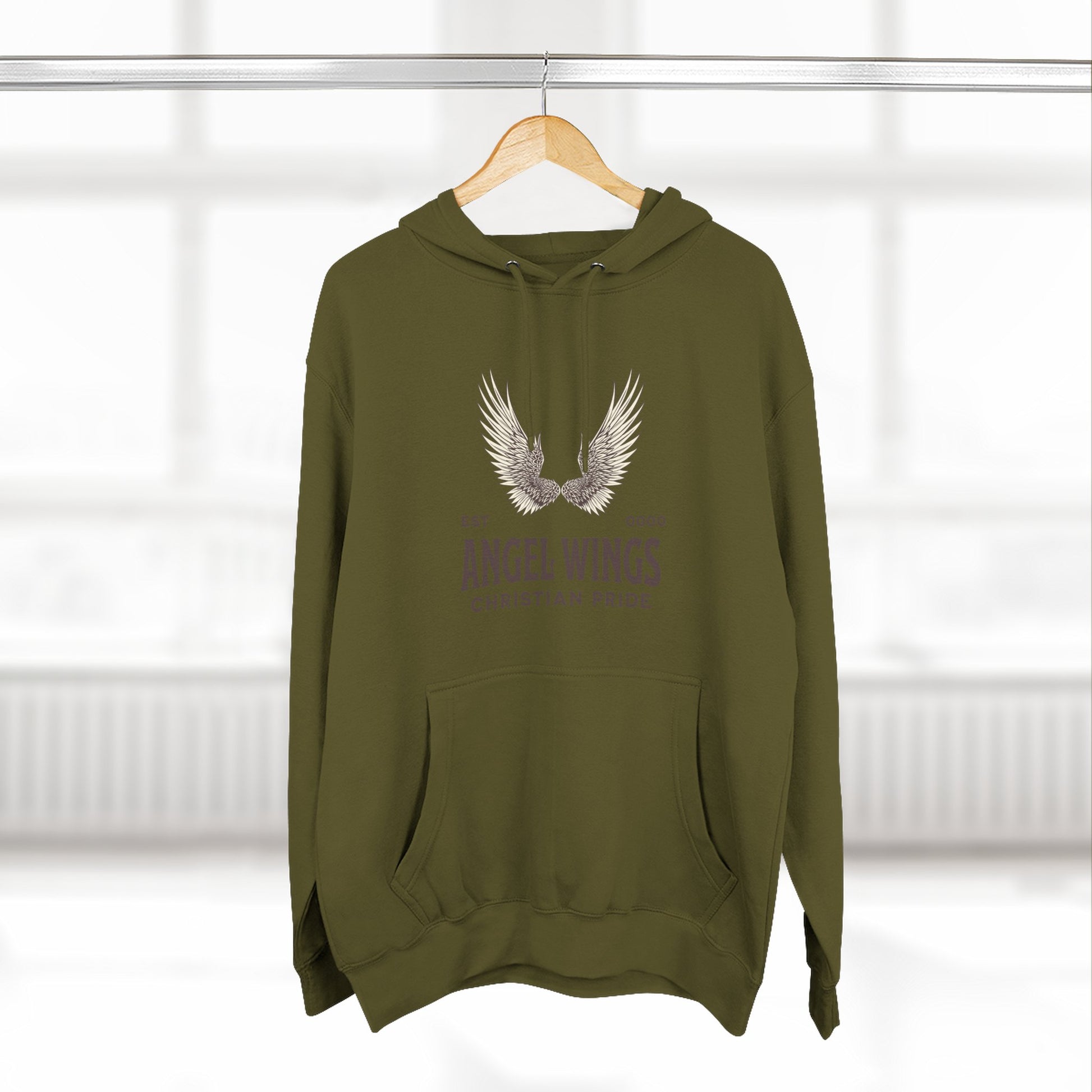 Angel Wings Fleece Hoodie, Christian Pride Apparel, Cozy Religious Gift, Inspirational Sweater, Faith-based Fashion