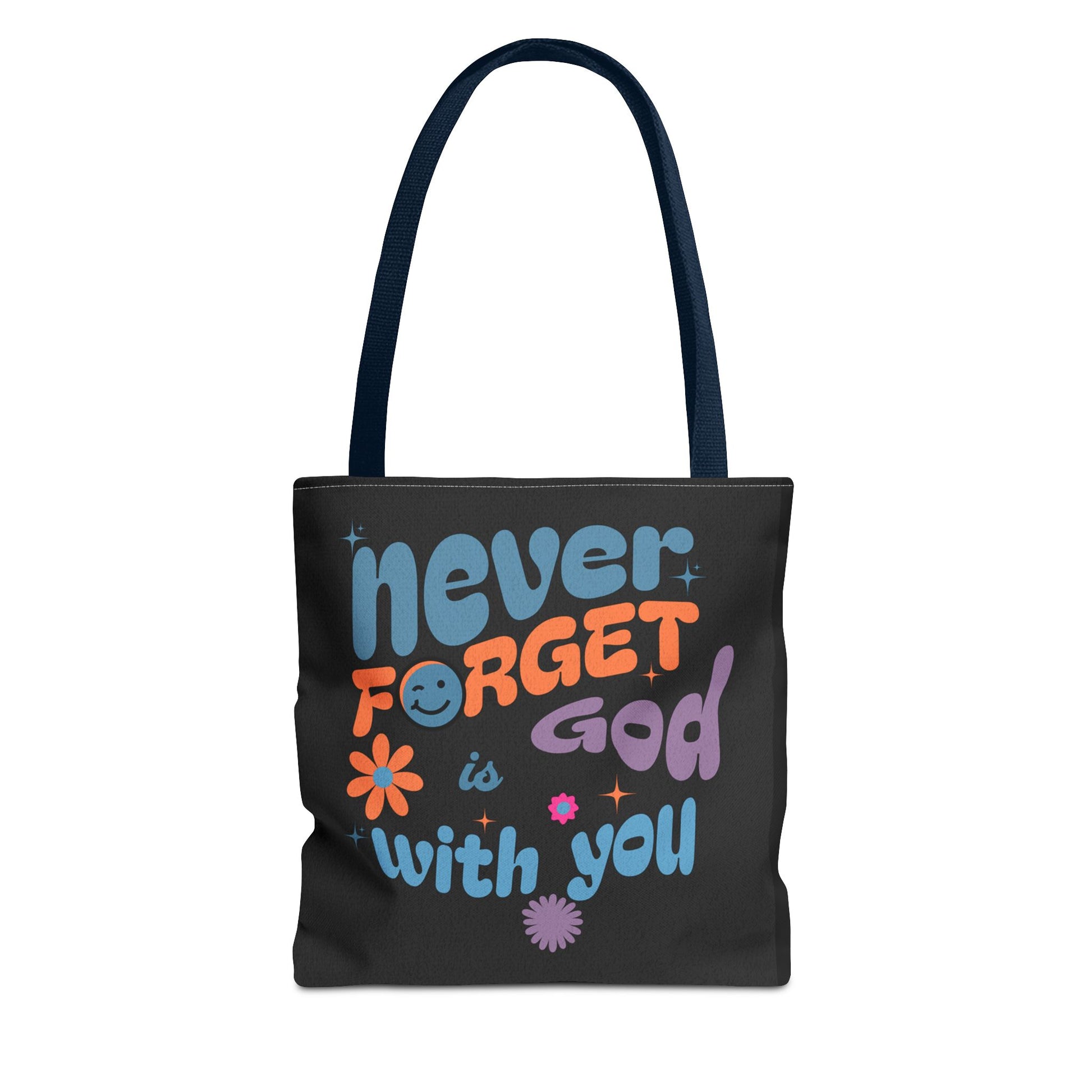 Inspirational Tote Bag - "Never Forget God is with You" - Motivational Gift, Faith-Based, Everyday Use, Shopping Bag, Church Bag, [...]