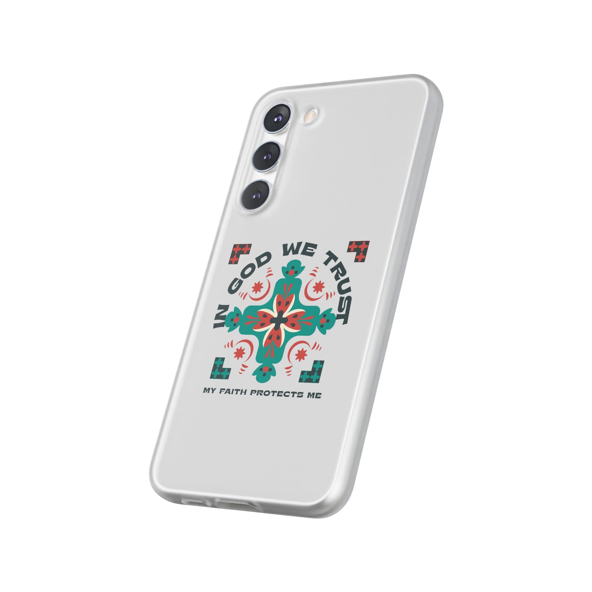 ⭐ In God We Trust Phone Case – Scripture Cross Design