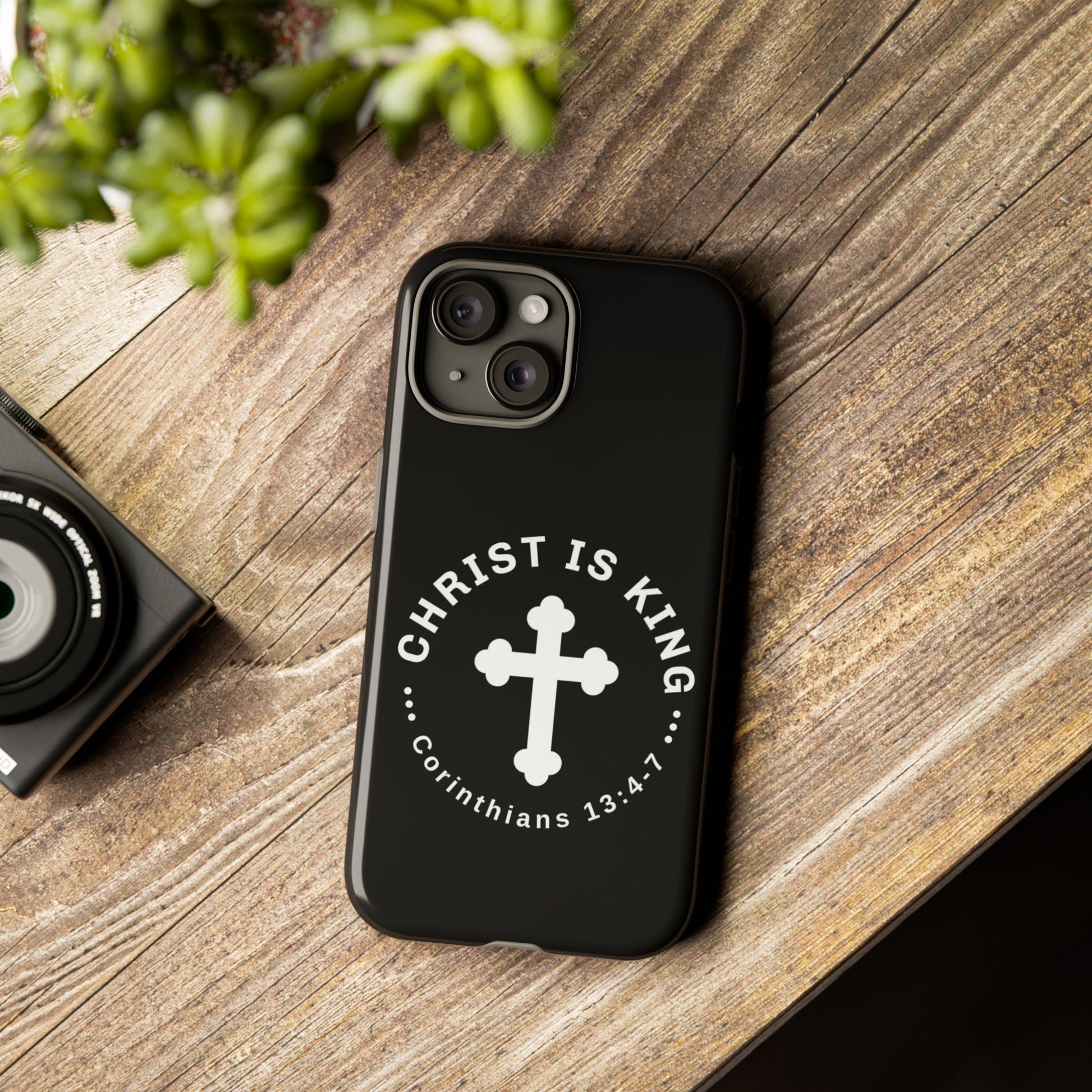 ⭐ Christ is King Phone Case – Tough Cases, Christian Gift, Bible Verse Merchandise, Cross Design, Faith Accessories