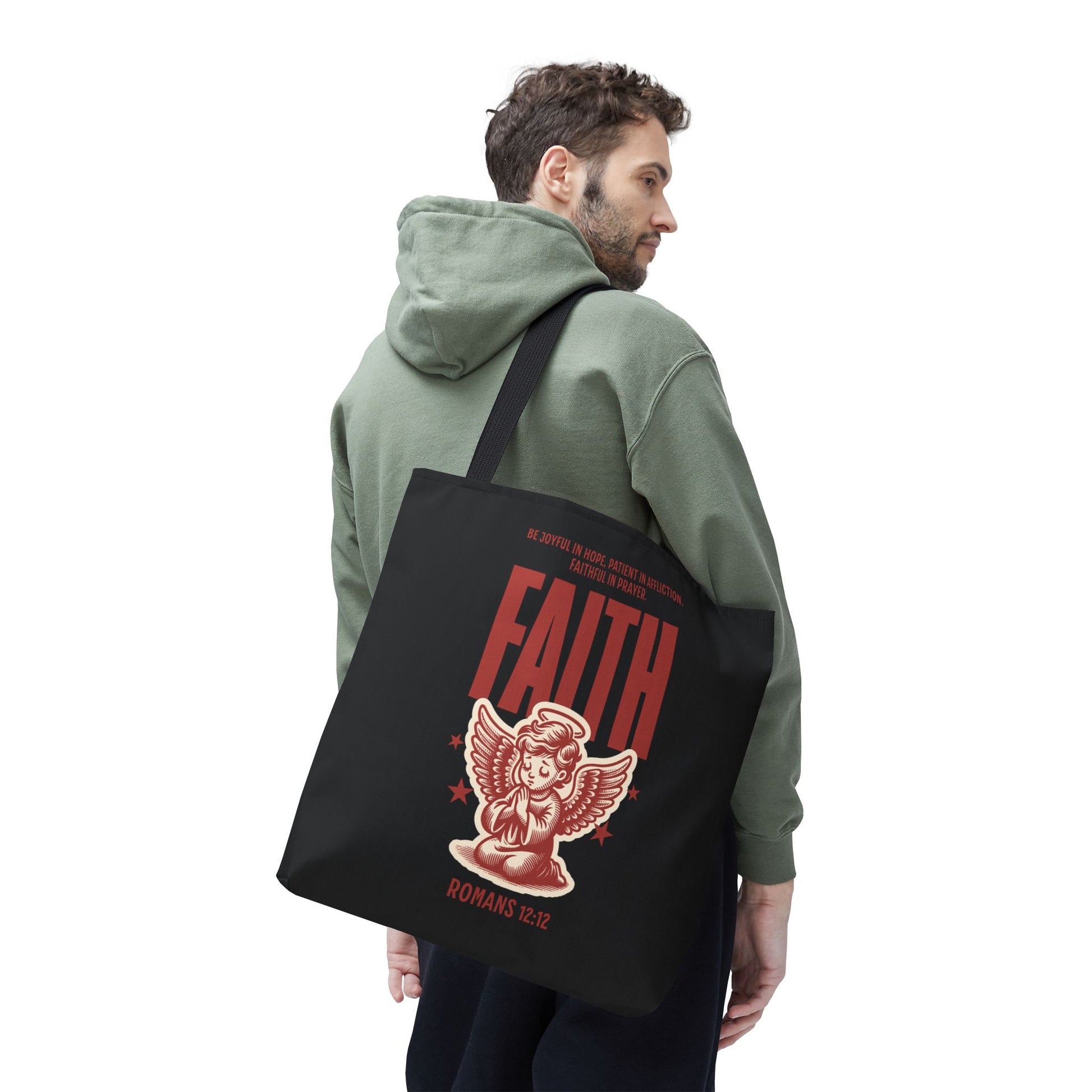 Faith-Inspired Tote Bag, Religious Shopping Bag, Gift for Believers, Motivational Daily Bag, Christian Faith Tote
