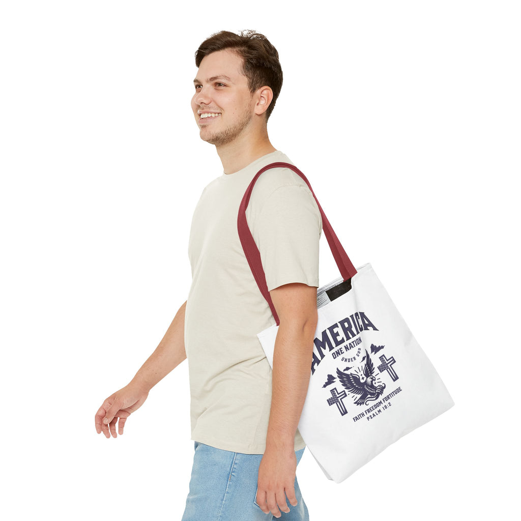 ⭐ America Faith Tote Bag – Bold Patriotic & Faith Statement