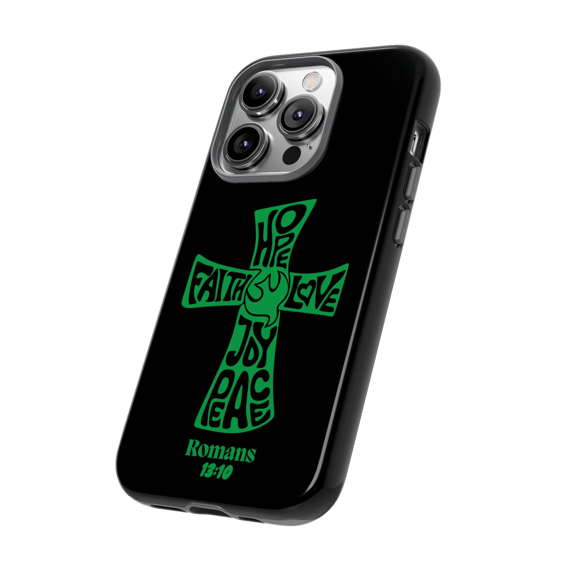 ⭐ Green Cross Design Phone Case – Faith & Renewal