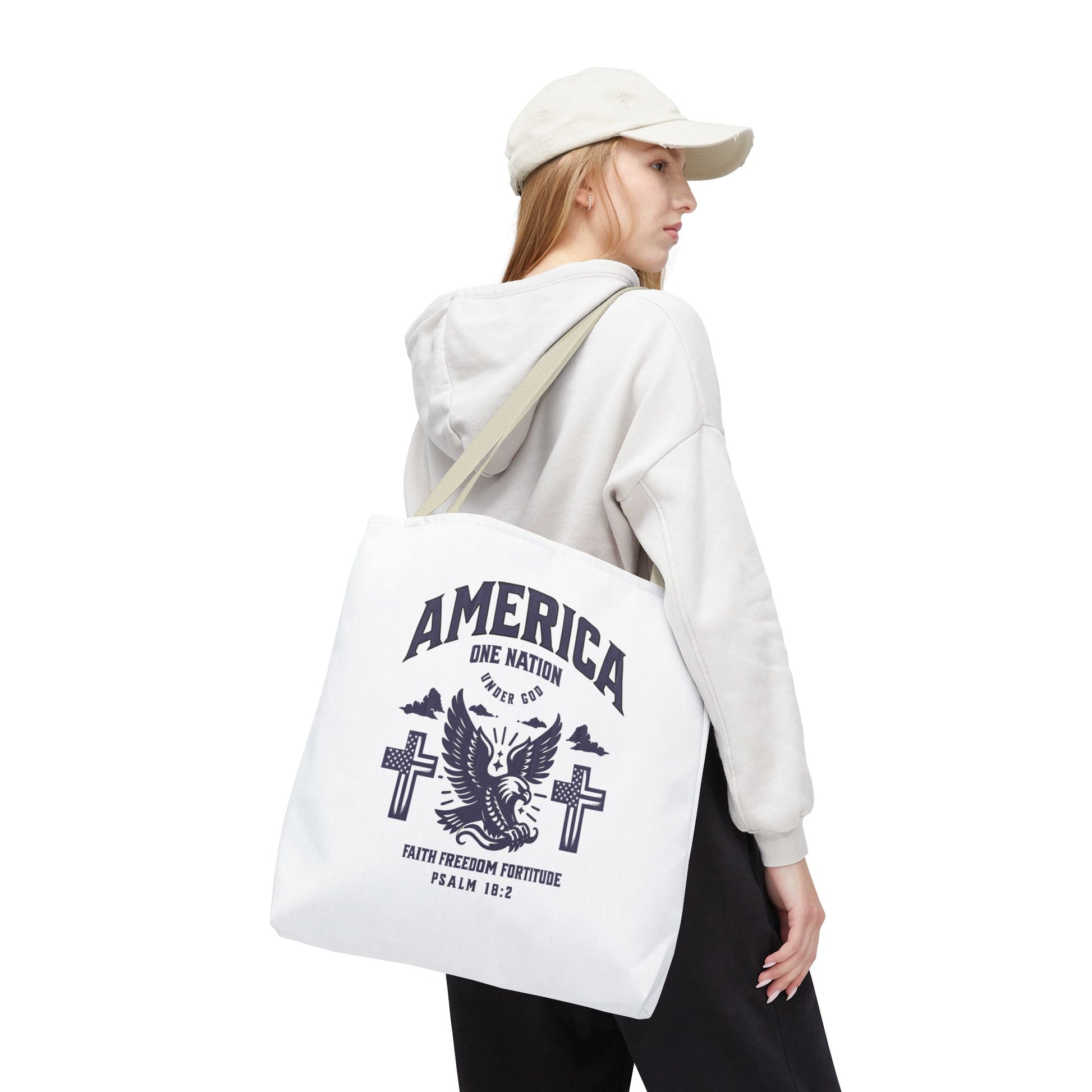 ⭐ America Faith Tote Bag – Bold Patriotic & Faith Statement