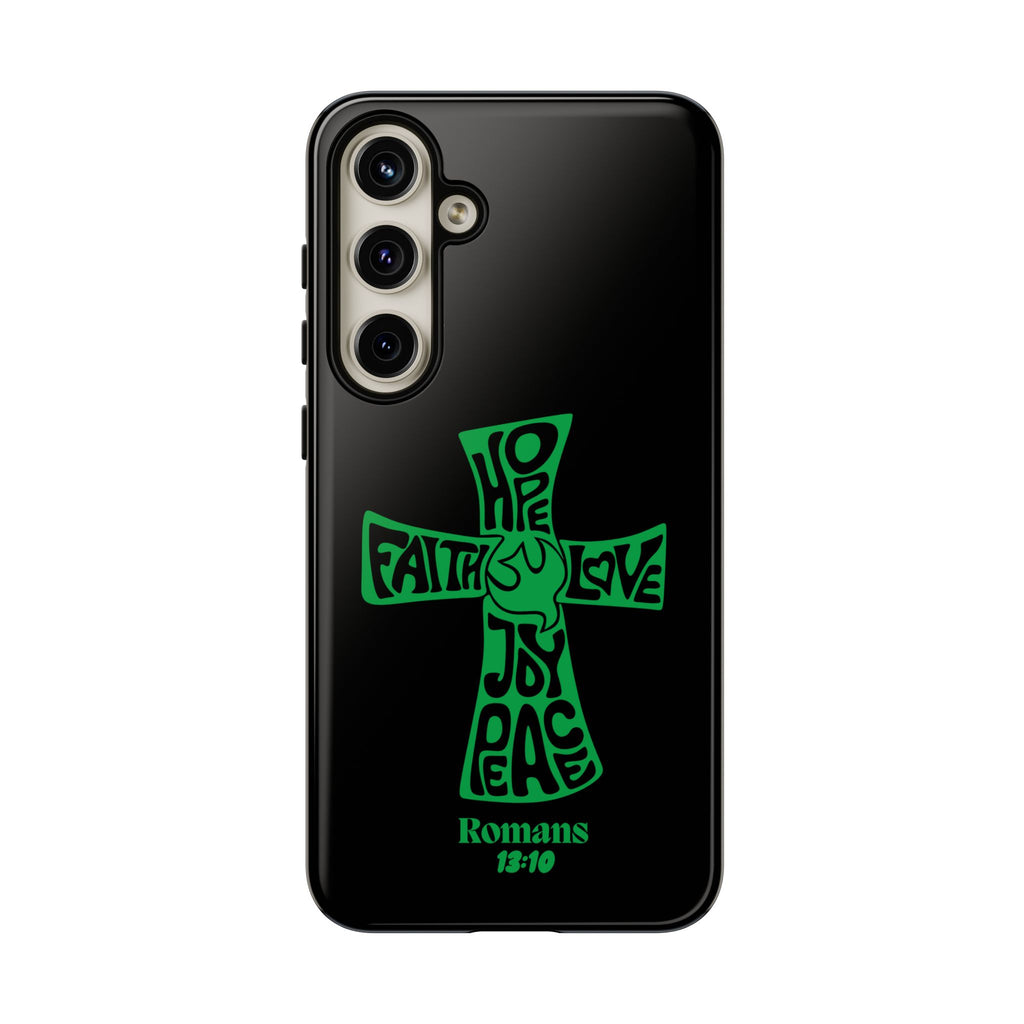 ⭐ Green Cross Design Phone Case – Faith & Renewal