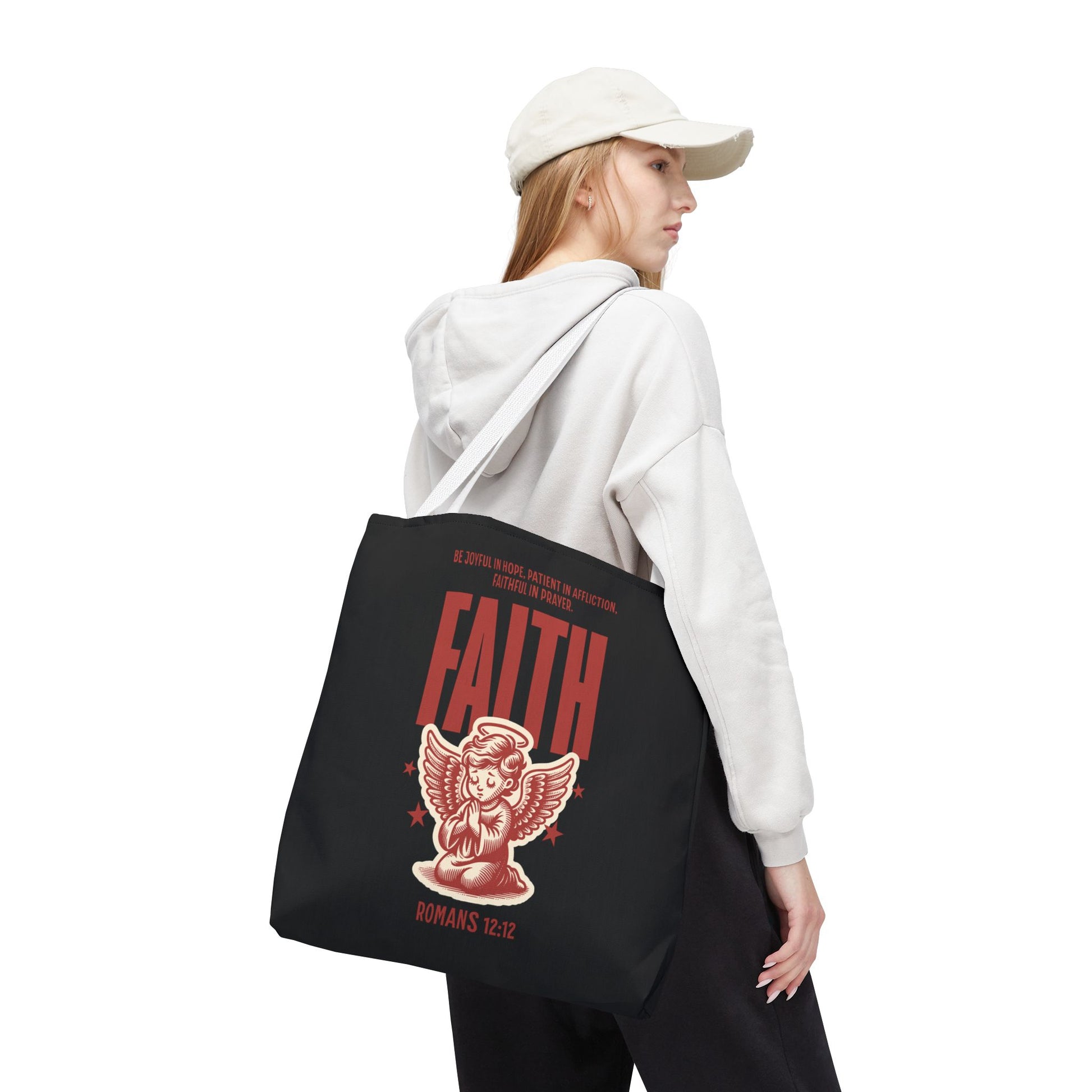 Faith-Inspired Tote Bag, Religious Shopping Bag, Gift for Believers, Motivational Daily Bag, Christian Faith Tote