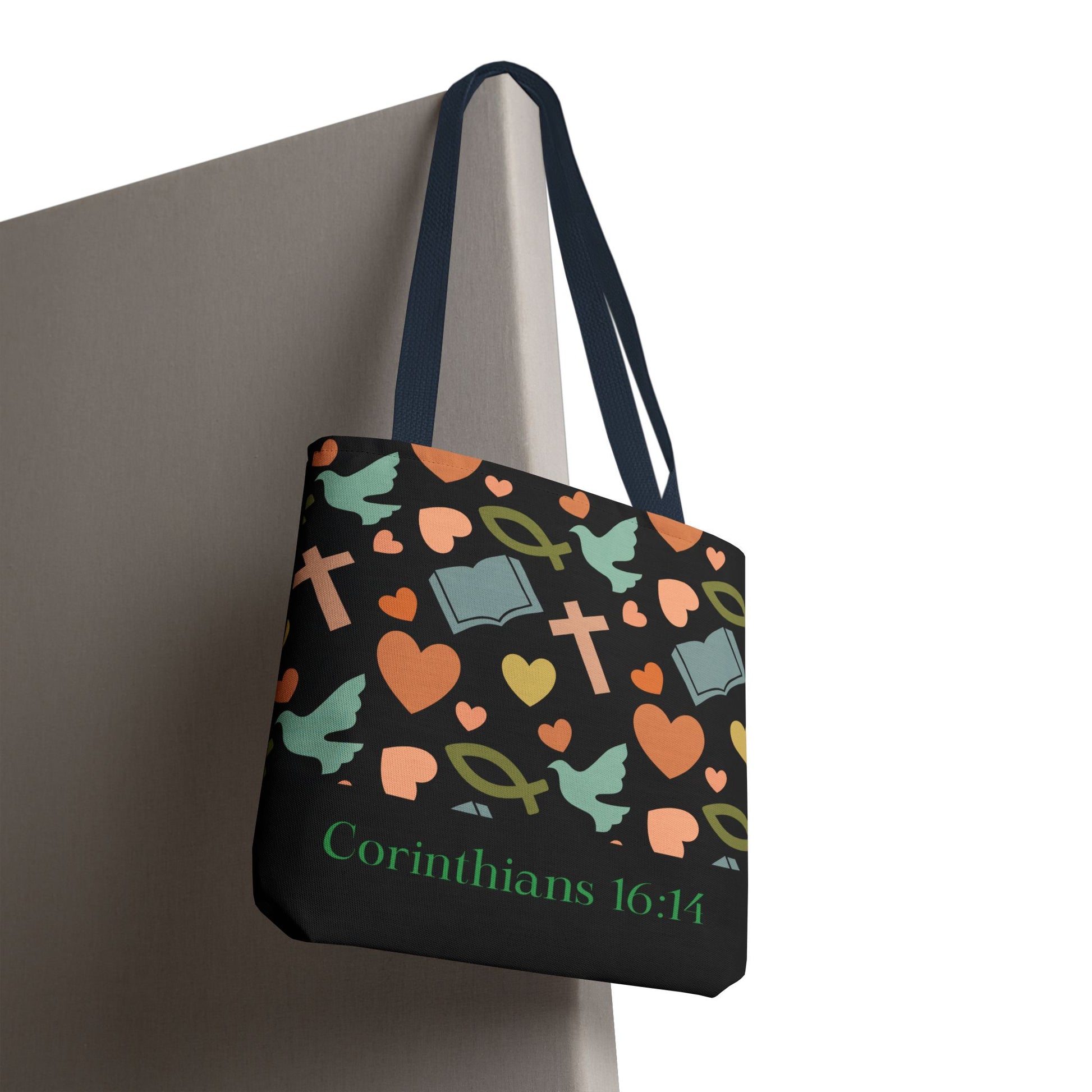 Christian Tote Bag with Inspirational Design, Perfect for Church, Gift for Believers, Faith-based Accessory, Everyday Use, Bible Verse Tote