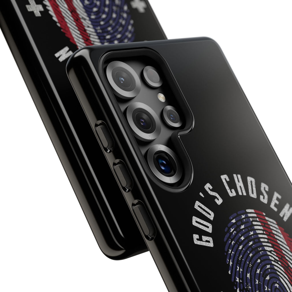 Christian Phone Case, Tough Cases for God’s Chosen, USA Flag Design, Inspirational Gift, Romans 8:28