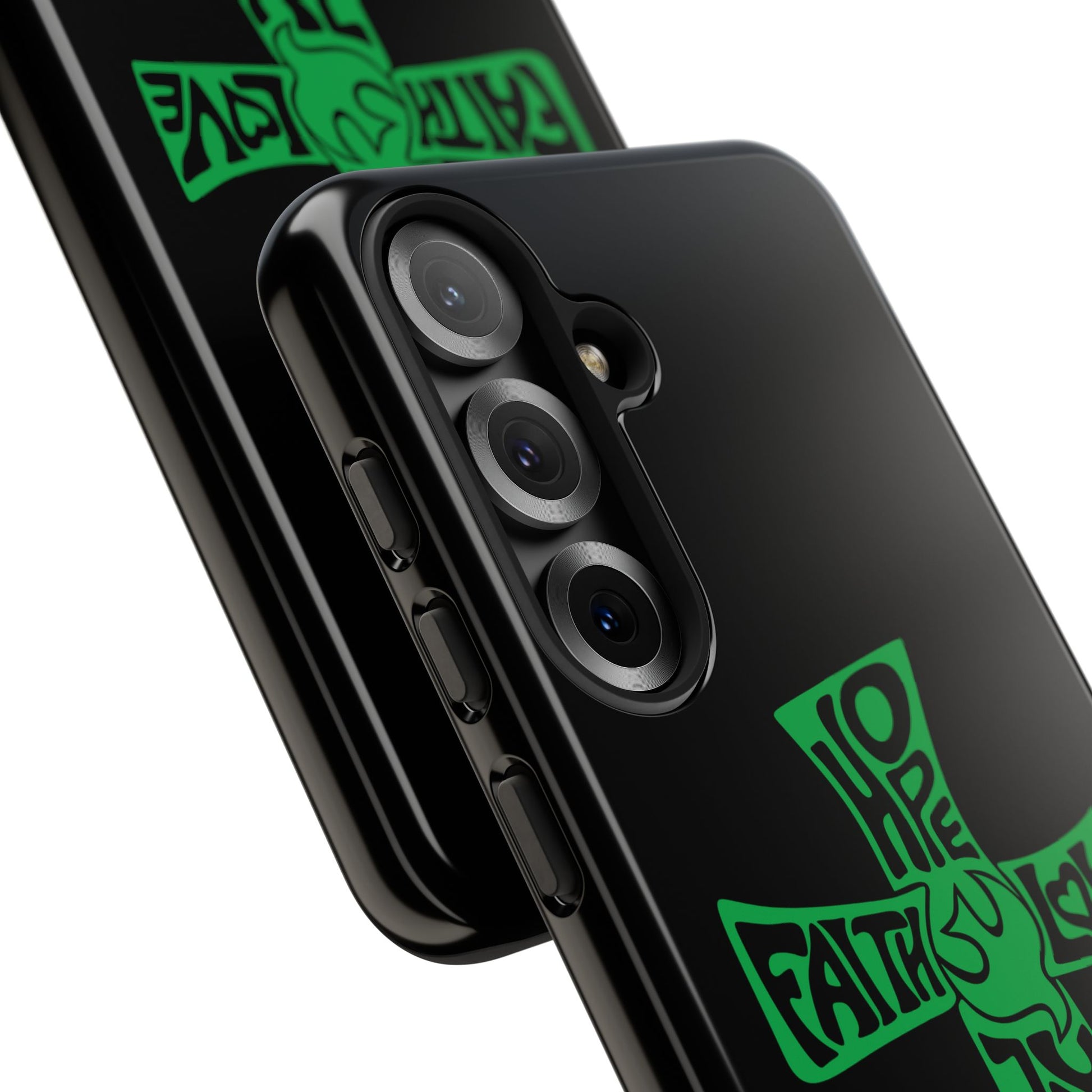 ⭐ Green Cross Design Phone Case – Faith & Renewal