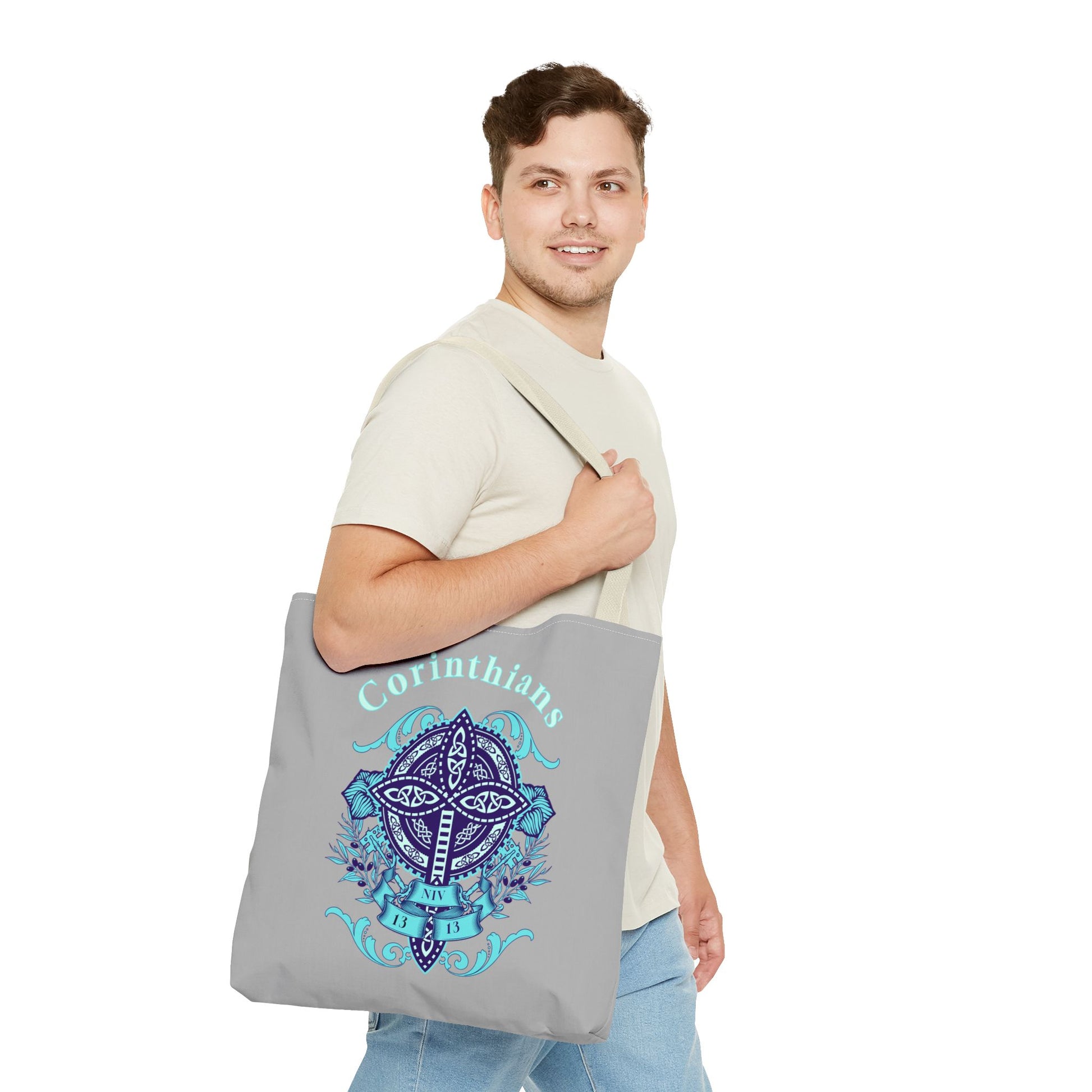 ⭐ Corinthians Cross Tote Bag – Celtic Faith-Inspired Carryall