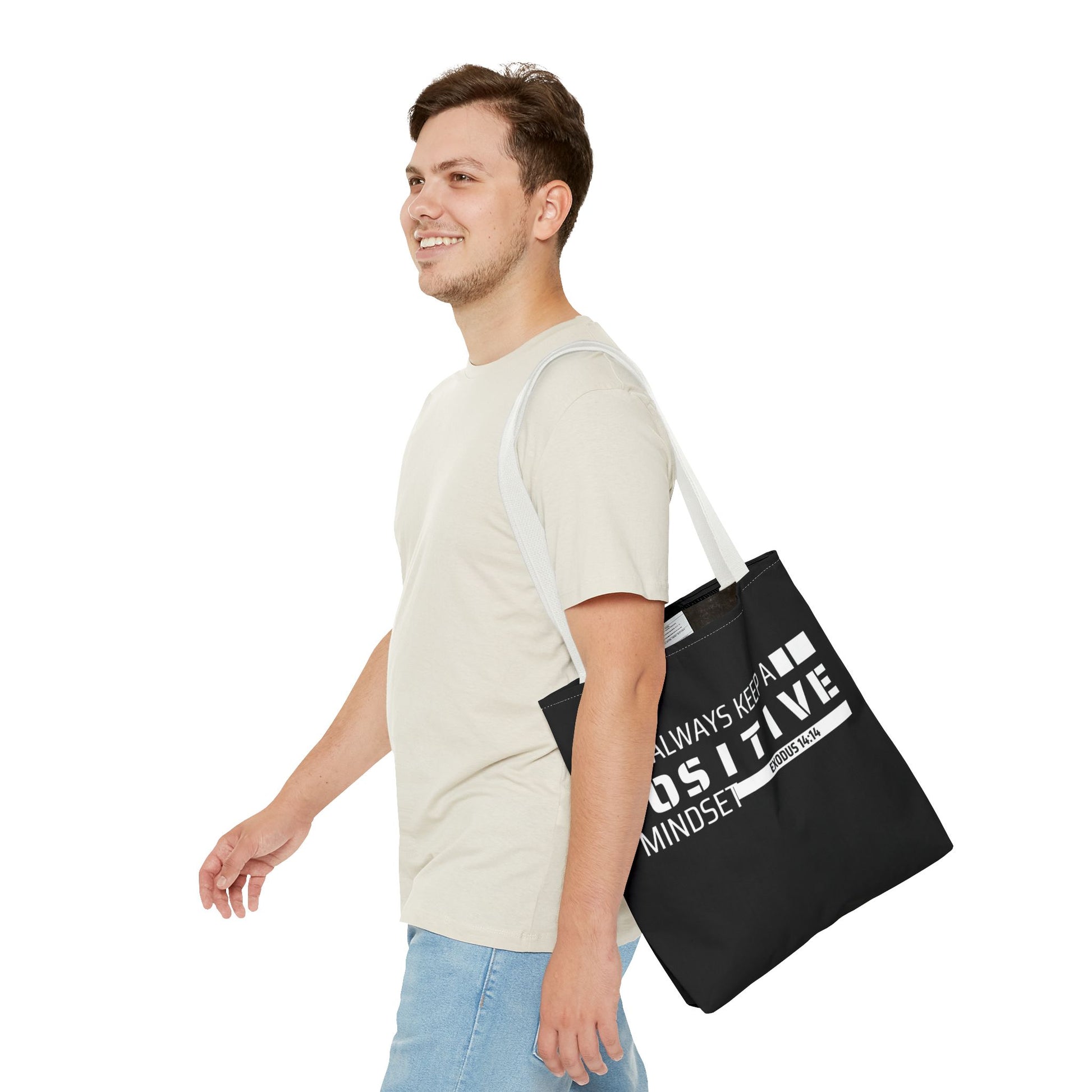 Always Keep A Positive Mindset Tote Bag, Inspirational Bag, Eco-Friendly Carryall, Motivational Gift, Affirmation Tote, Daily Reminder