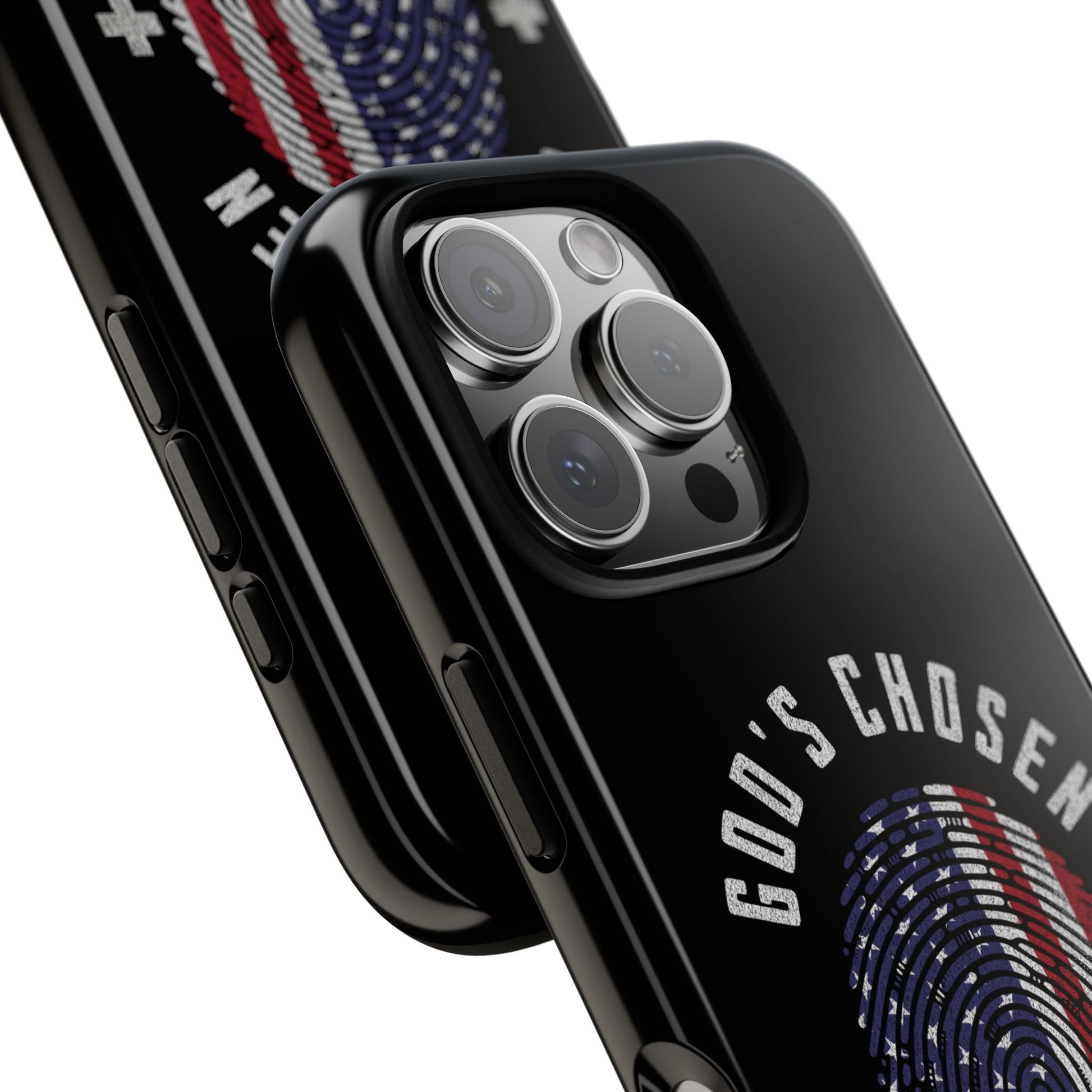 Christian Phone Case, Tough Cases for God’s Chosen, USA Flag Design, Inspirational Gift, Romans 8:28