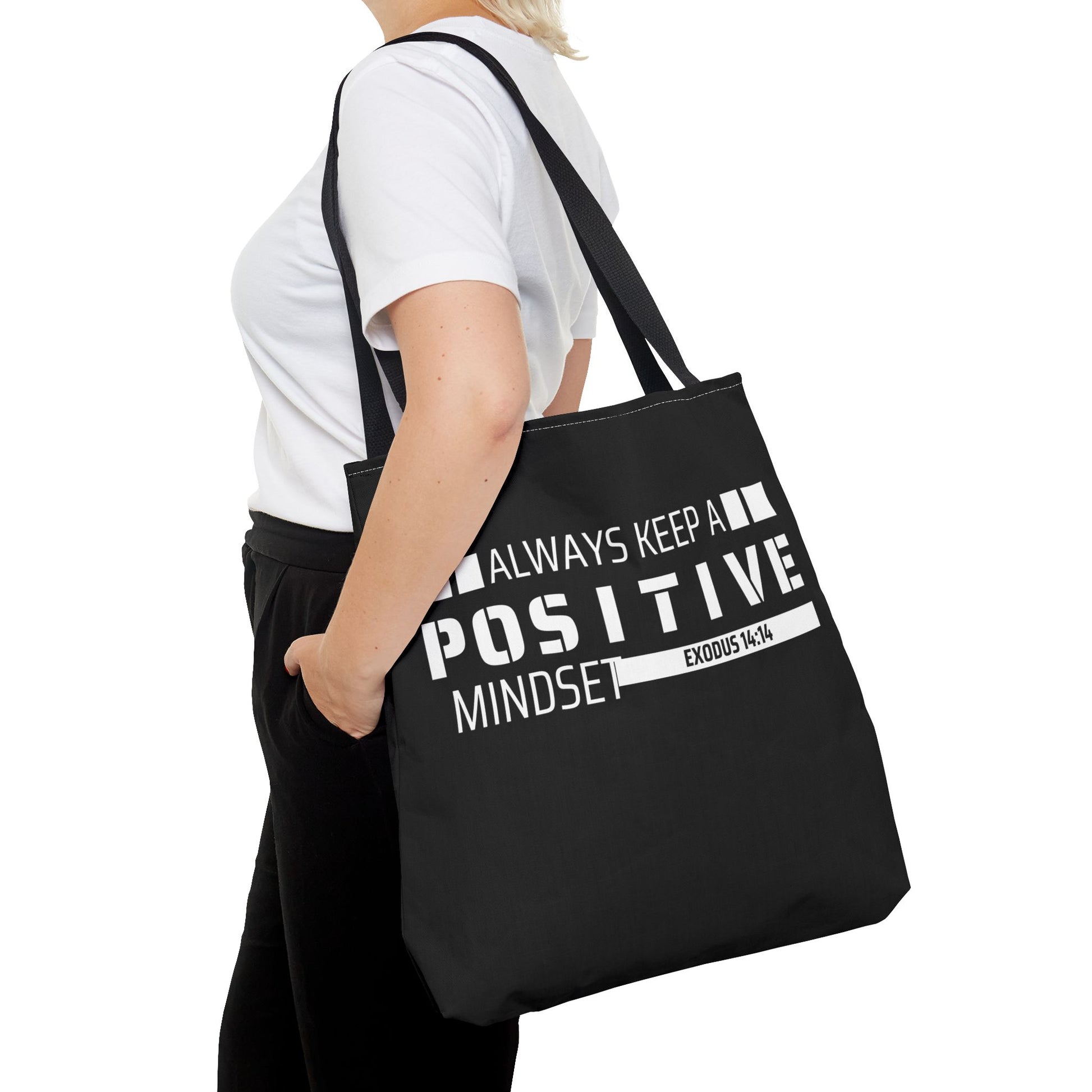 Always Keep A Positive Mindset Tote Bag, Inspirational Bag, Eco-Friendly Carryall, Motivational Gift, Affirmation Tote, Daily Reminder