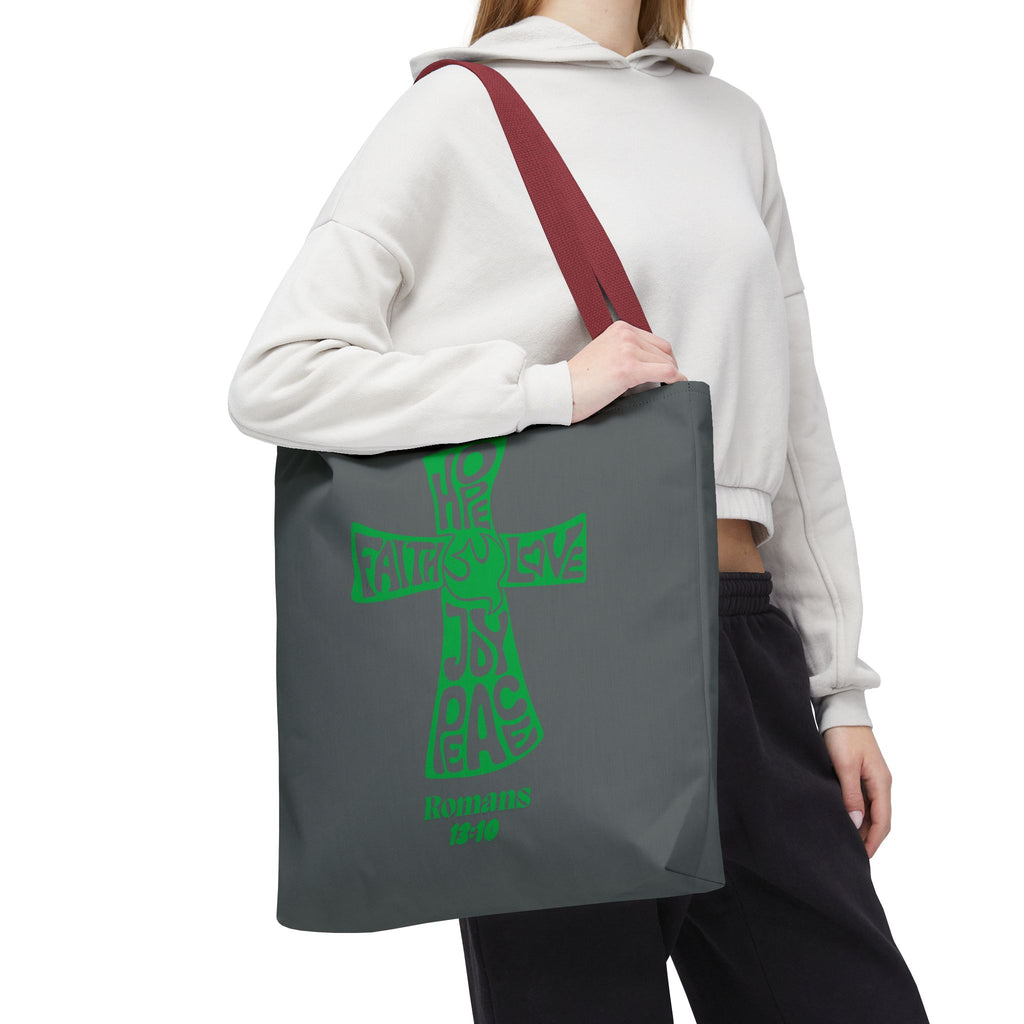 Faith-Inspired Tote Bag, Motivational Cross Design, Spiritual Gift, Everyday Use, Eco-Friendly Fashion, Religious Accessories