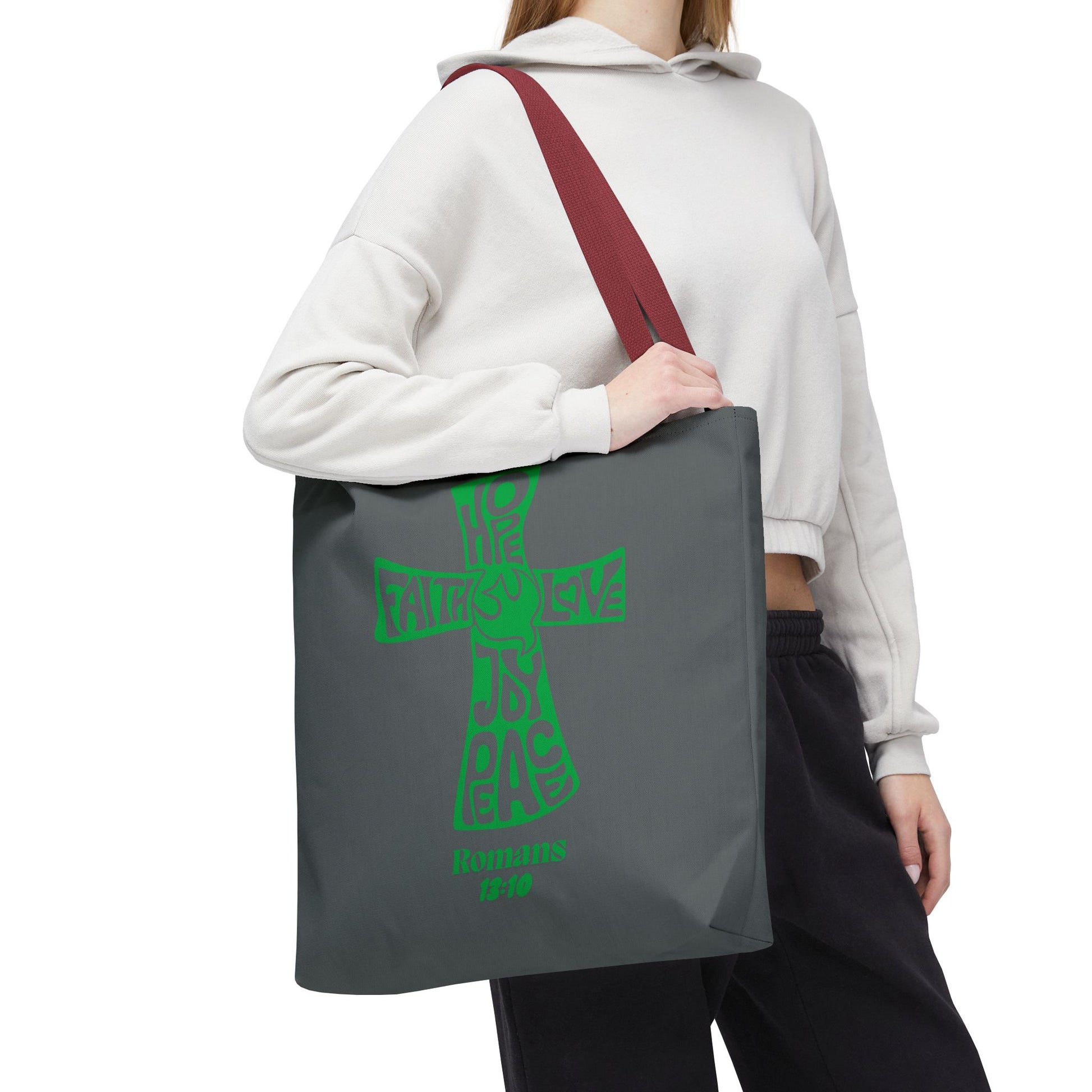 Faith-Inspired Tote Bag, Motivational Cross Design, Spiritual Gift, Everyday Use, Eco-Friendly Fashion, Religious Accessories
