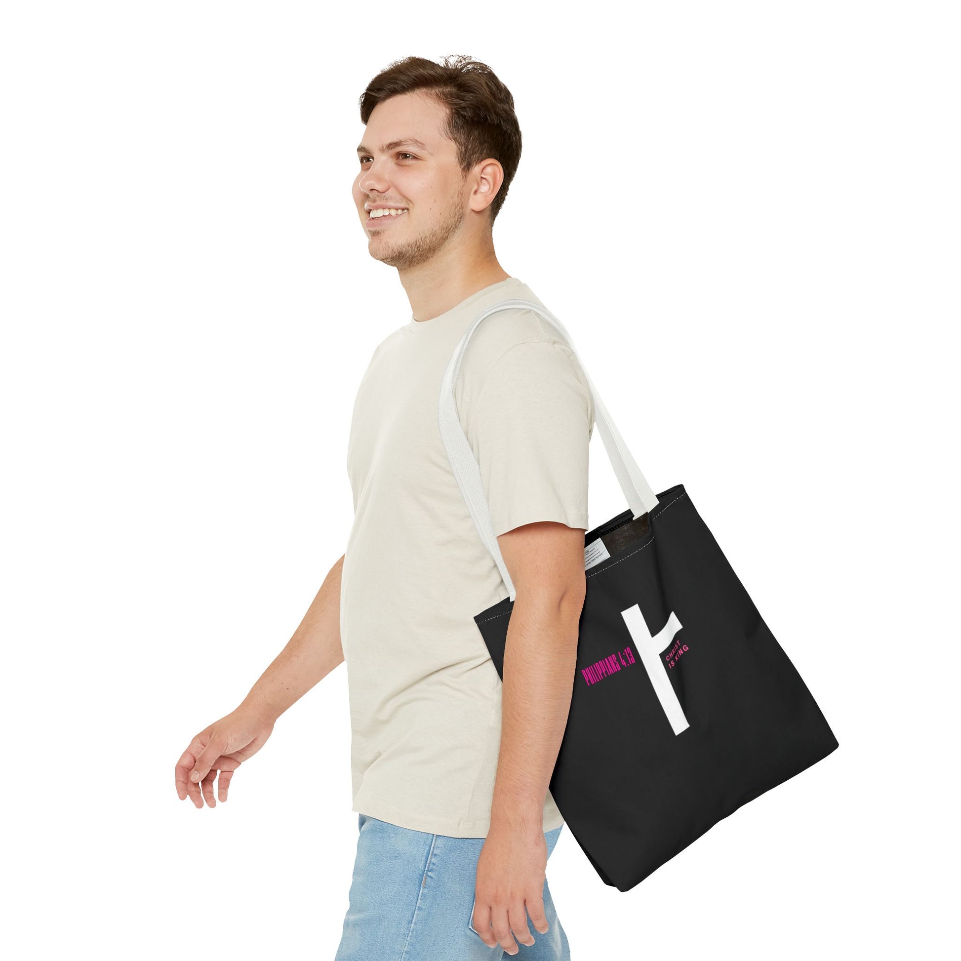 ⭐ Philippians 4:13 Tote Bag – Faith & Strength Statement Bag