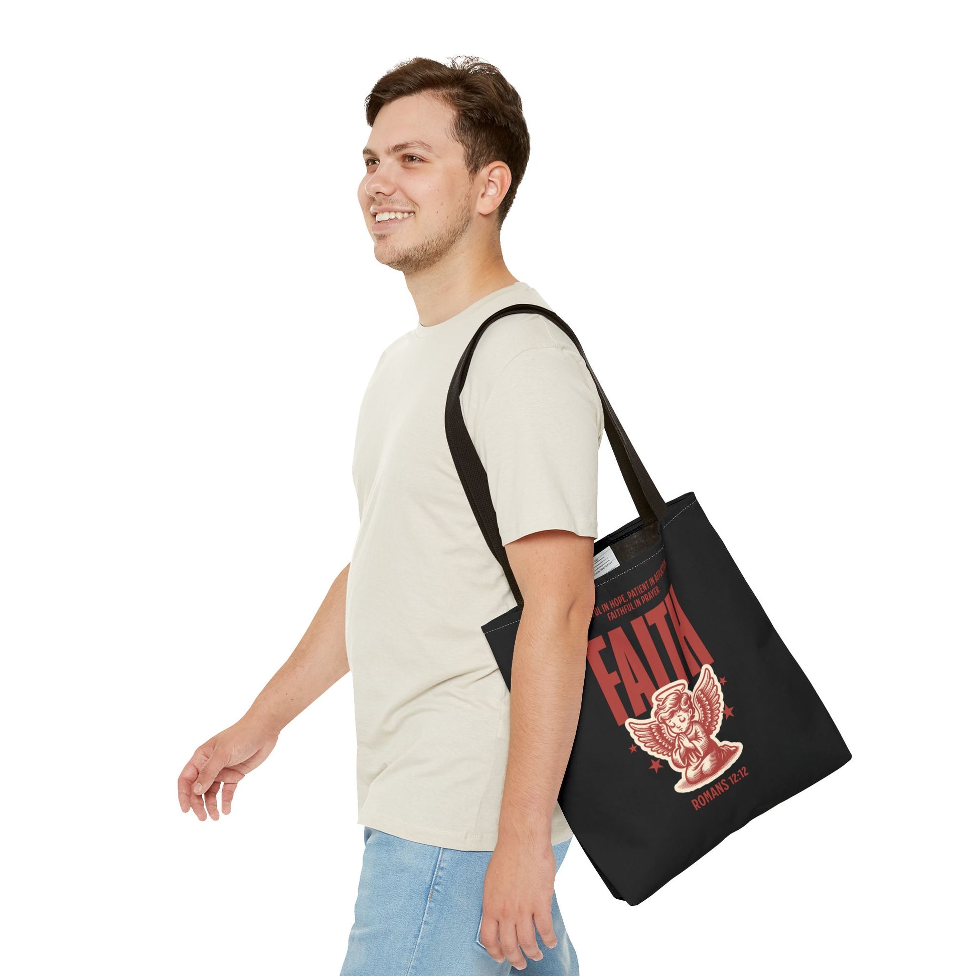 Faith-Inspired Tote Bag, Religious Shopping Bag, Gift for Believers, Motivational Daily Bag, Christian Faith Tote
