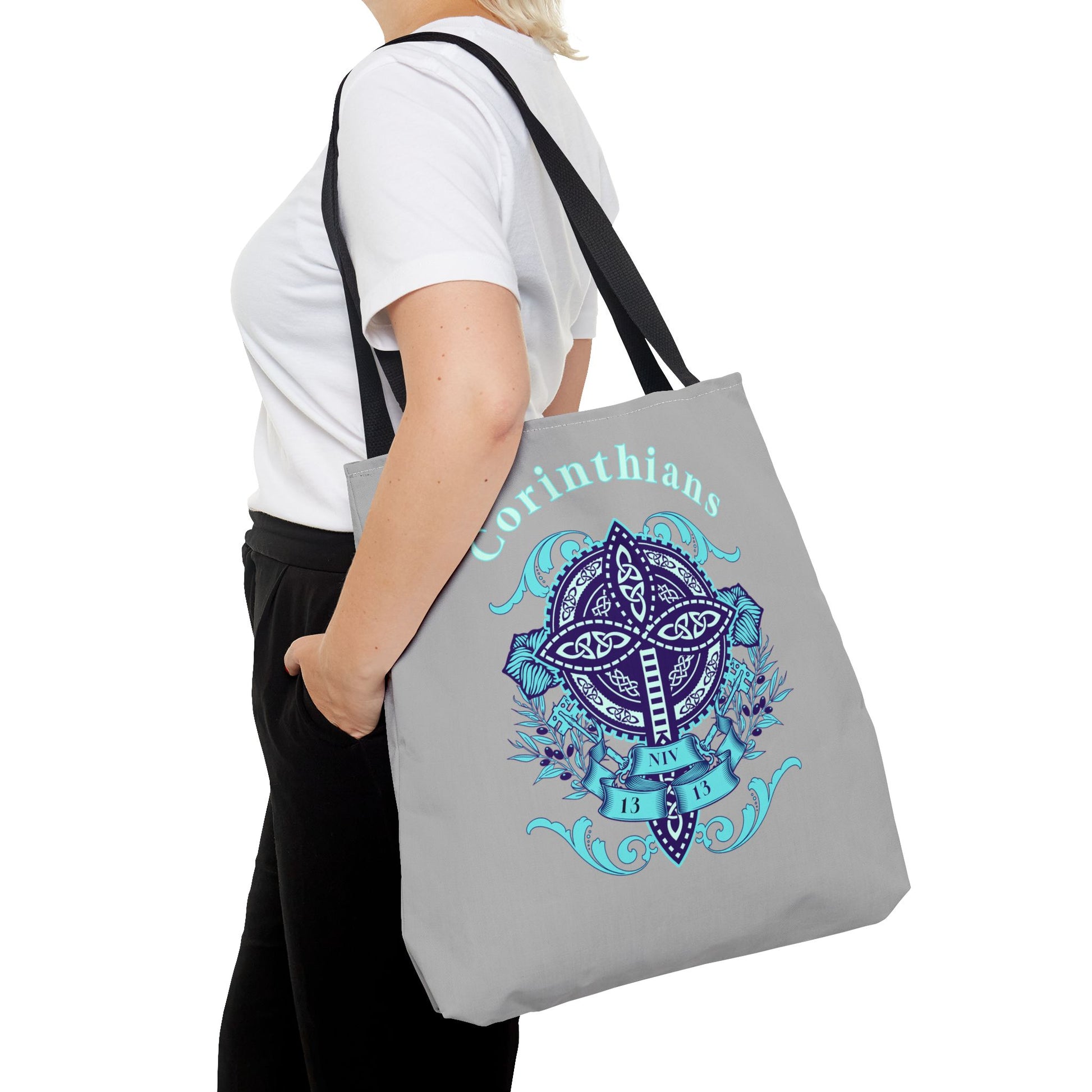 ⭐ Corinthians Cross Tote Bag – Celtic Faith-Inspired Carryall
