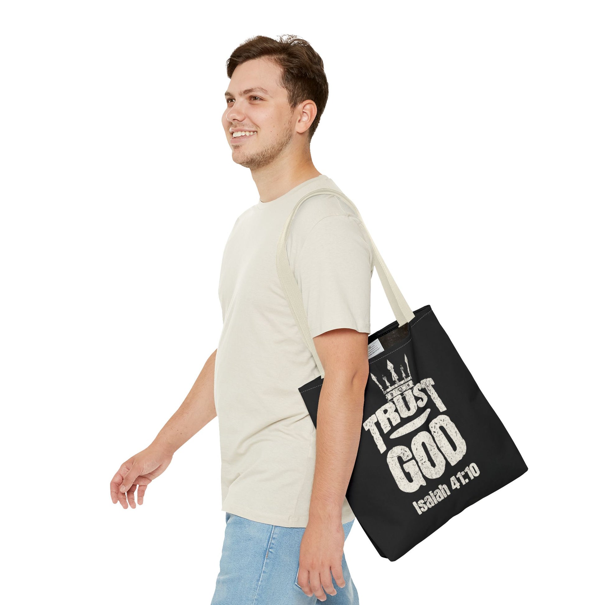 ✝️ Trust God – Isaiah 41:10 Christian Tote Bag