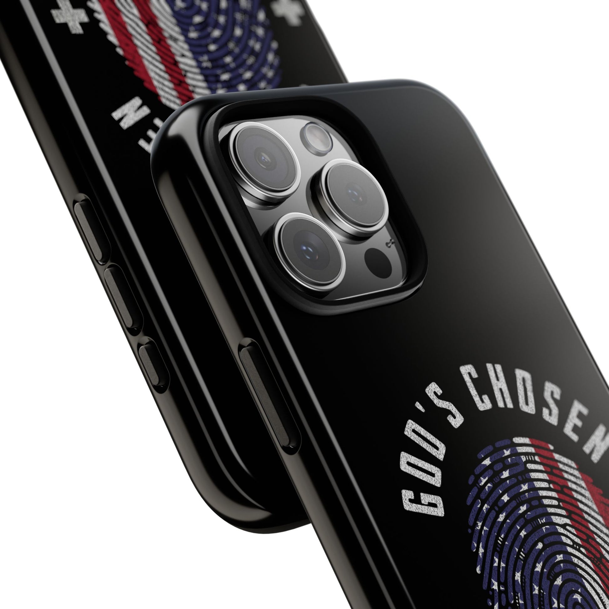 Christian Phone Case, Tough Cases for God’s Chosen, USA Flag Design, Inspirational Gift, Romans 8:28