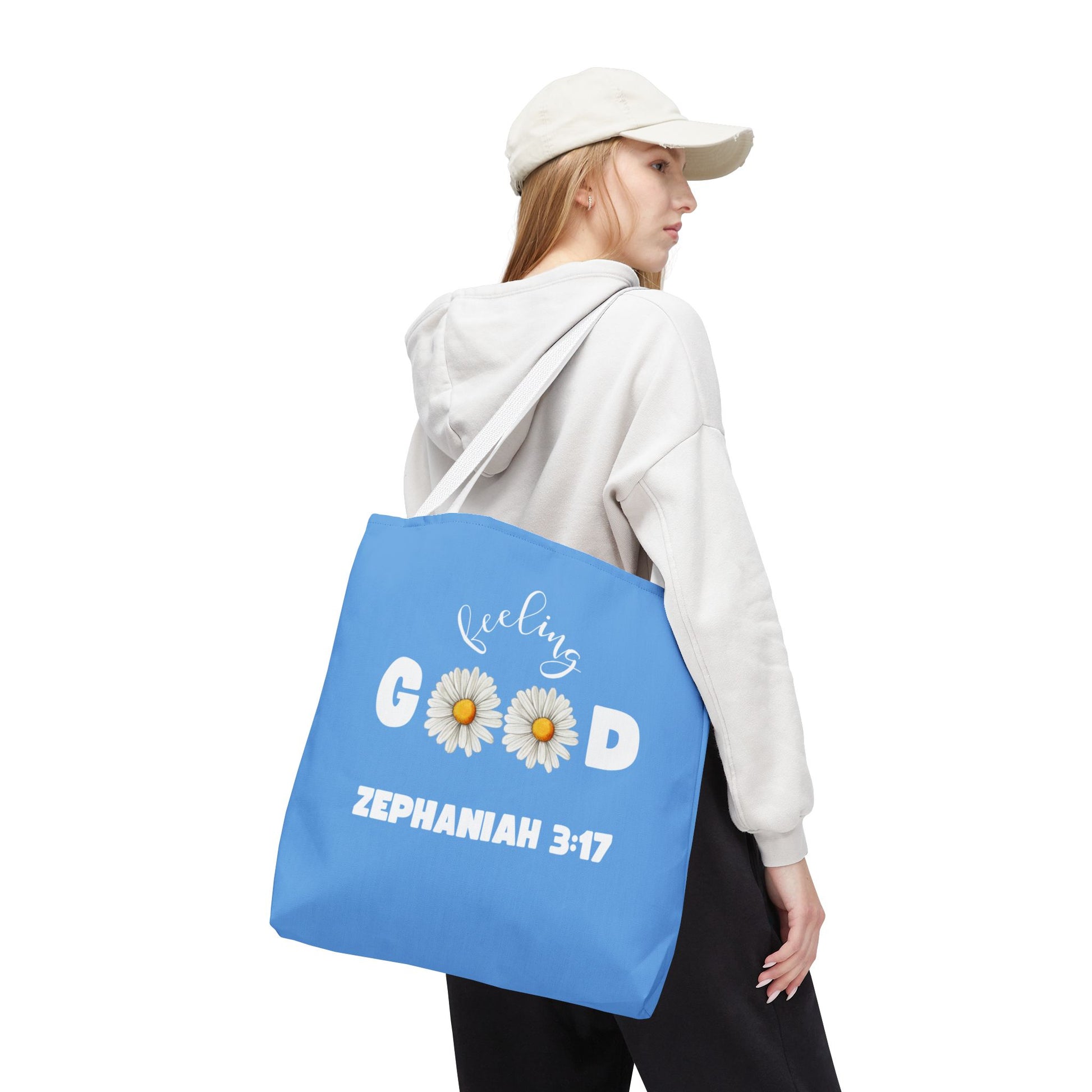 Inspirational Tote Bag - Feeling Good, Floral Design, Scripture Quote, Motivational Gift, Everyday Use, Church Events