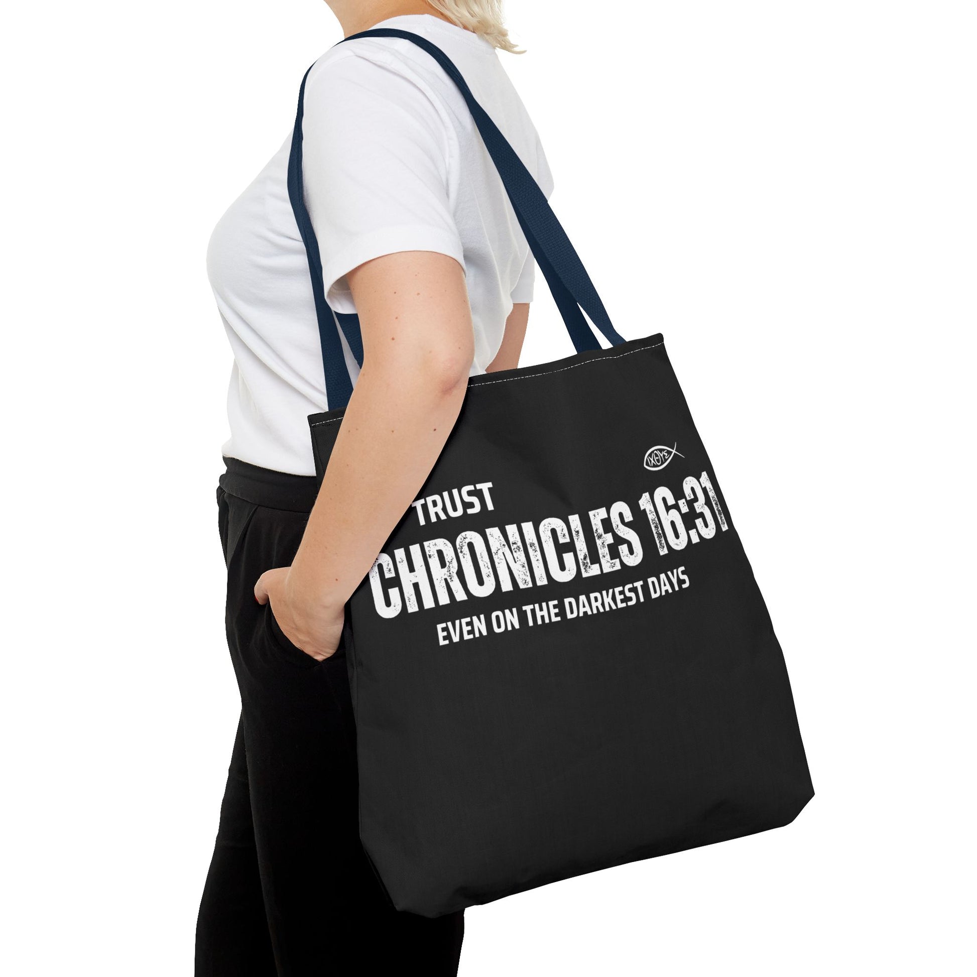 Inspirational Tote Bag - Trust Chronicles 16:31, Faith-themed Gift, Bible Verse Tote, Motivational Shopping Bag, Christian Message Accessory