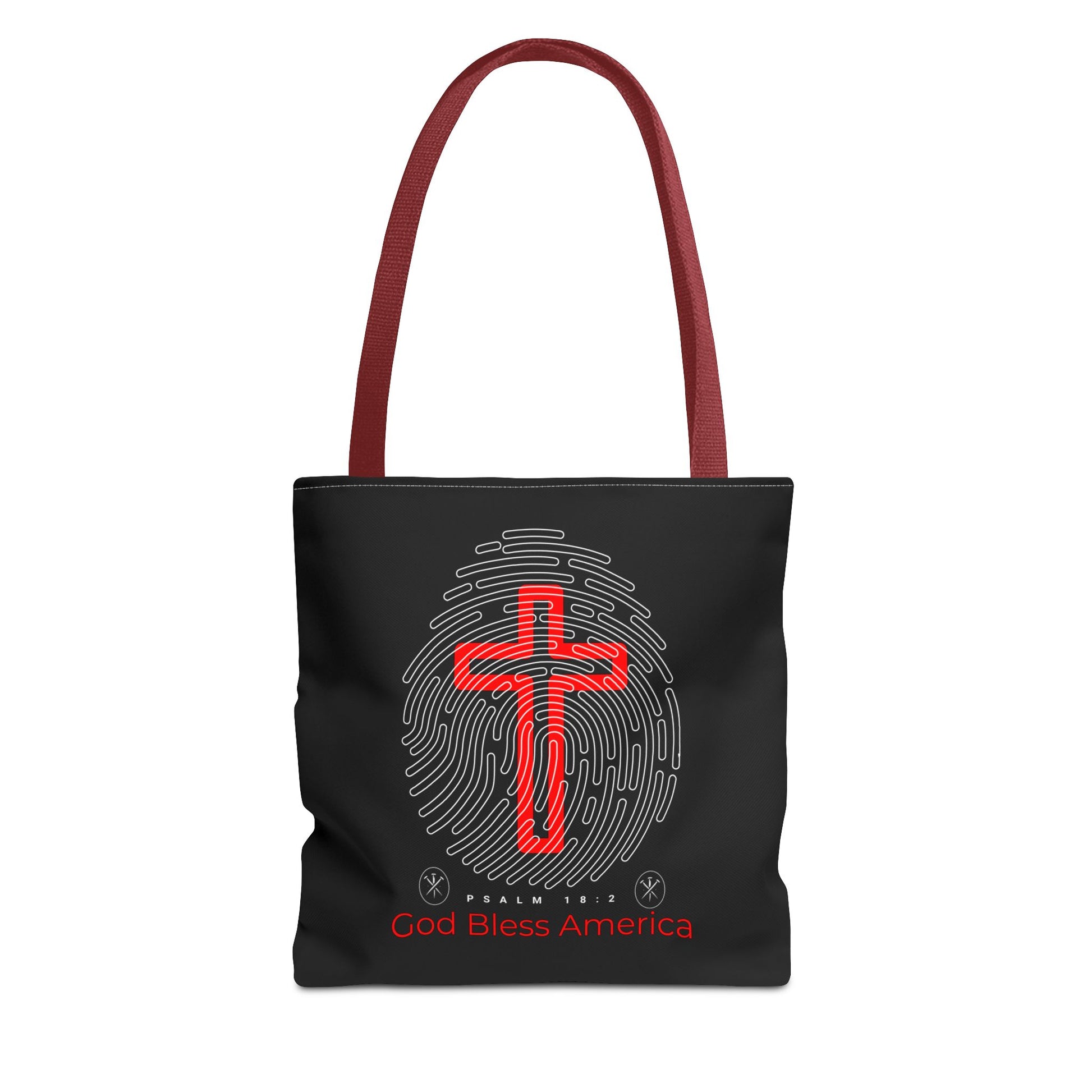 Faith-Inspired Tote Bag, Cross Design, God Bless America, Christian Gift, Spiritual Tote, Everyday Use, Religious Shopper
