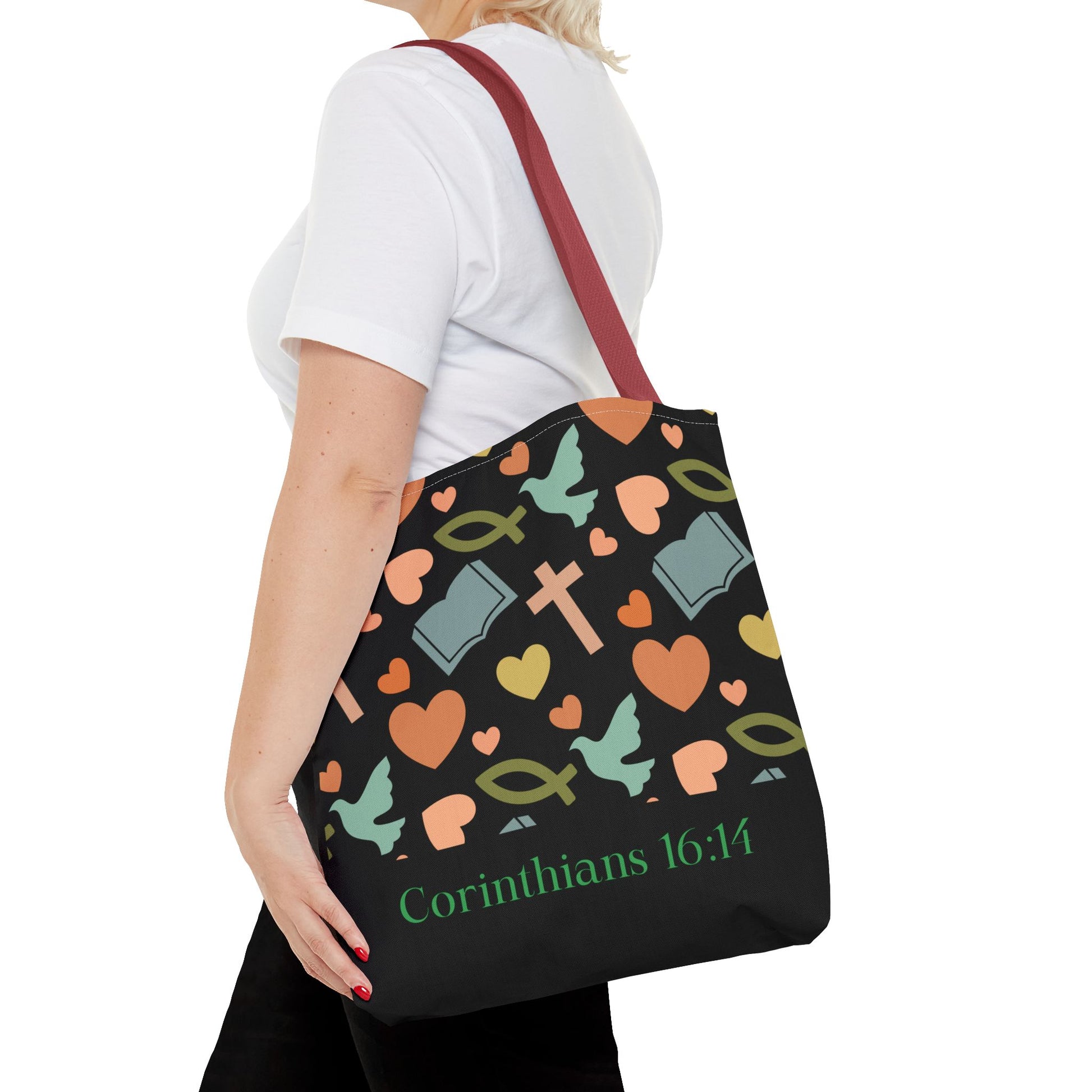 Christian Tote Bag with Inspirational Design, Perfect for Church, Gift for Believers, Faith-based Accessory, Everyday Use, Bible Verse Tote
