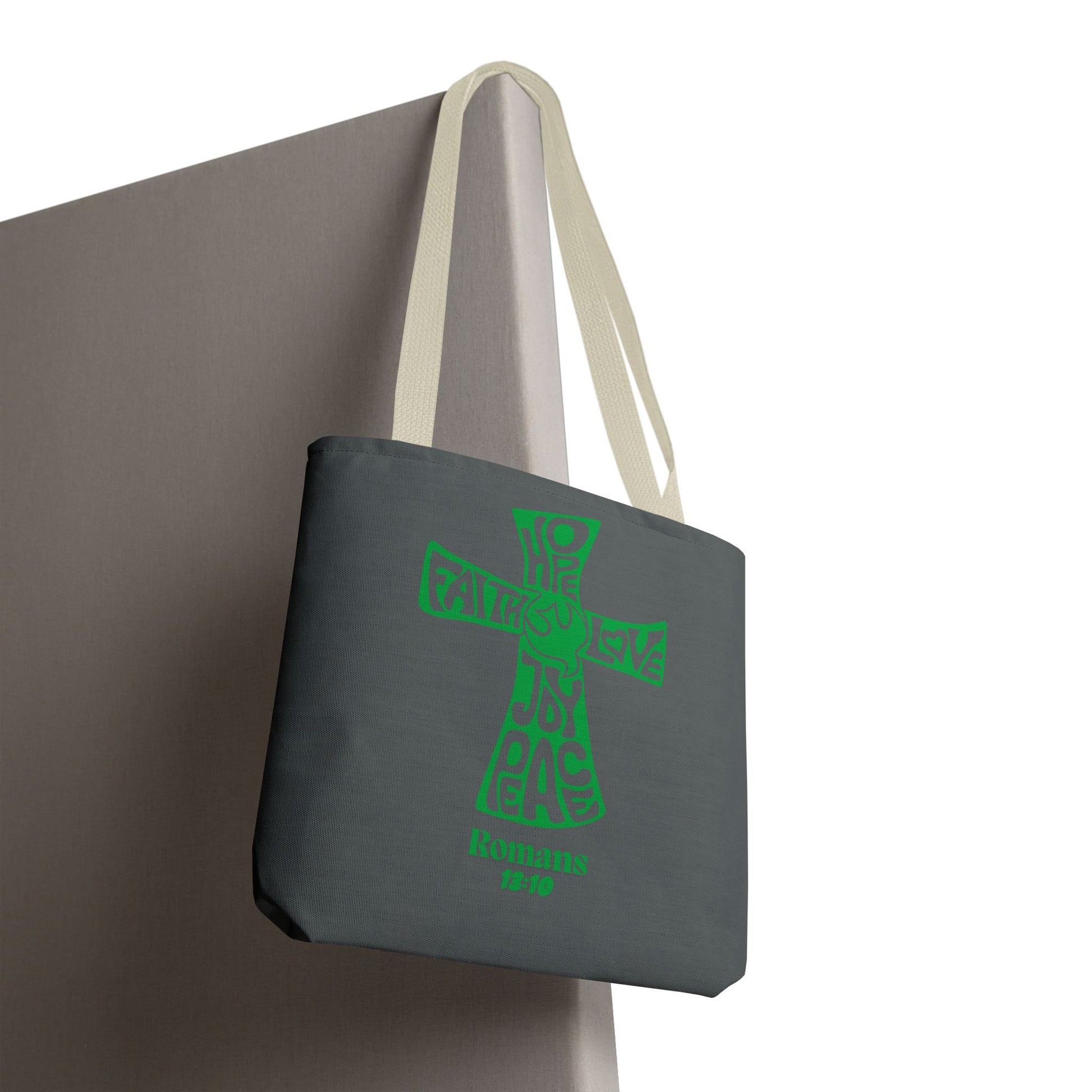 Faith-Inspired Tote Bag, Motivational Cross Design, Spiritual Gift, Everyday Use, Eco-Friendly Fashion, Religious Accessories