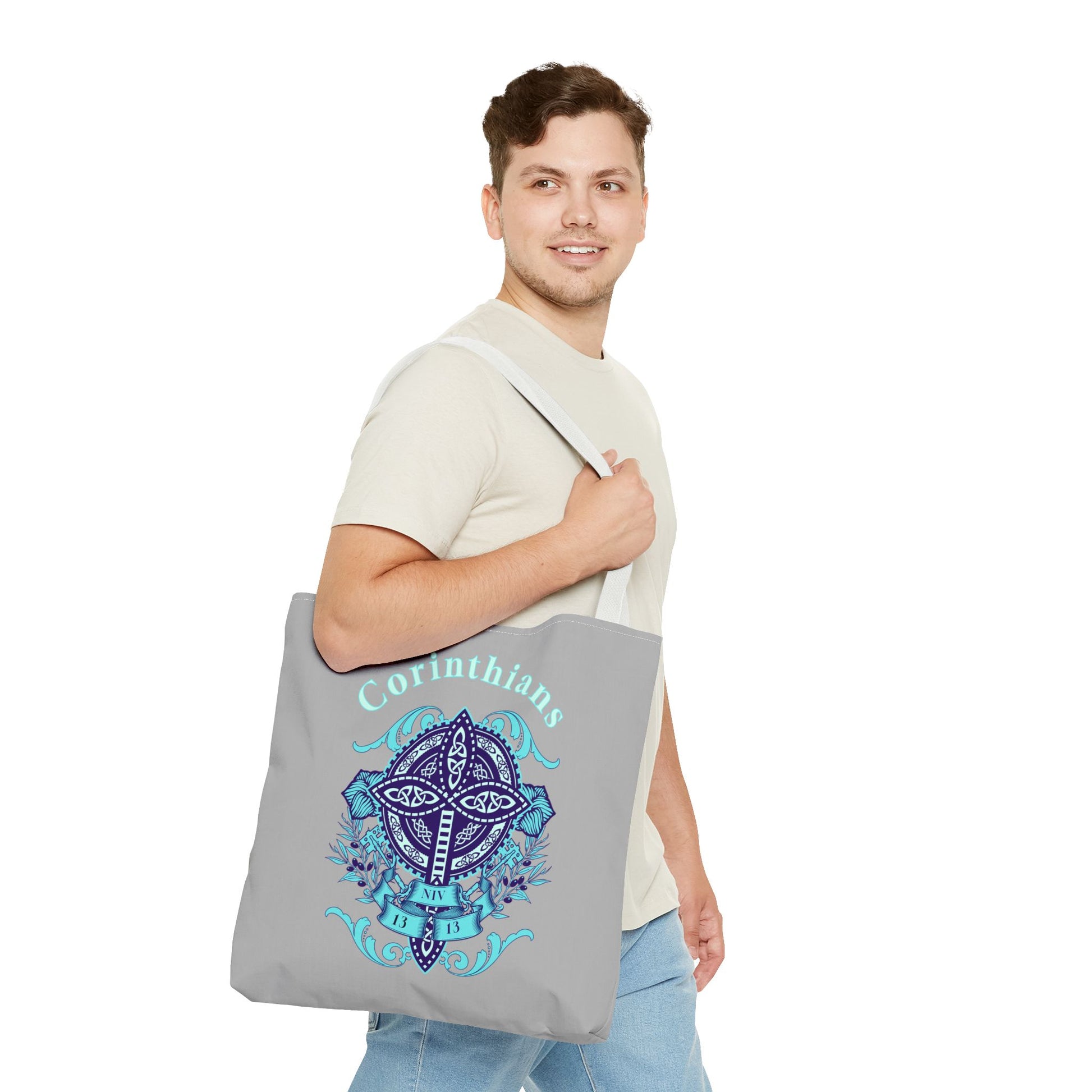 ⭐ Corinthians Cross Tote Bag – Celtic Faith-Inspired Carryall