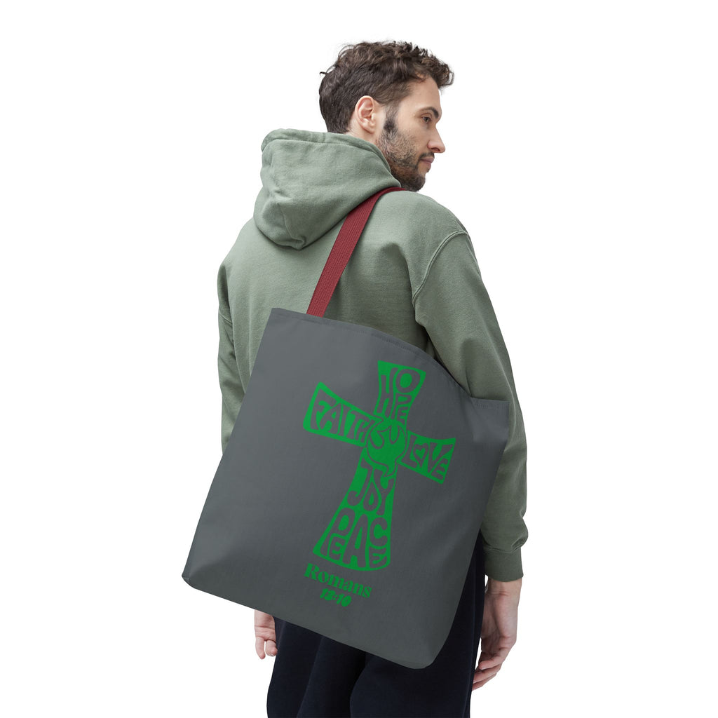 Faith-Inspired Tote Bag, Motivational Cross Design, Spiritual Gift, Everyday Use, Eco-Friendly Fashion, Religious Accessories