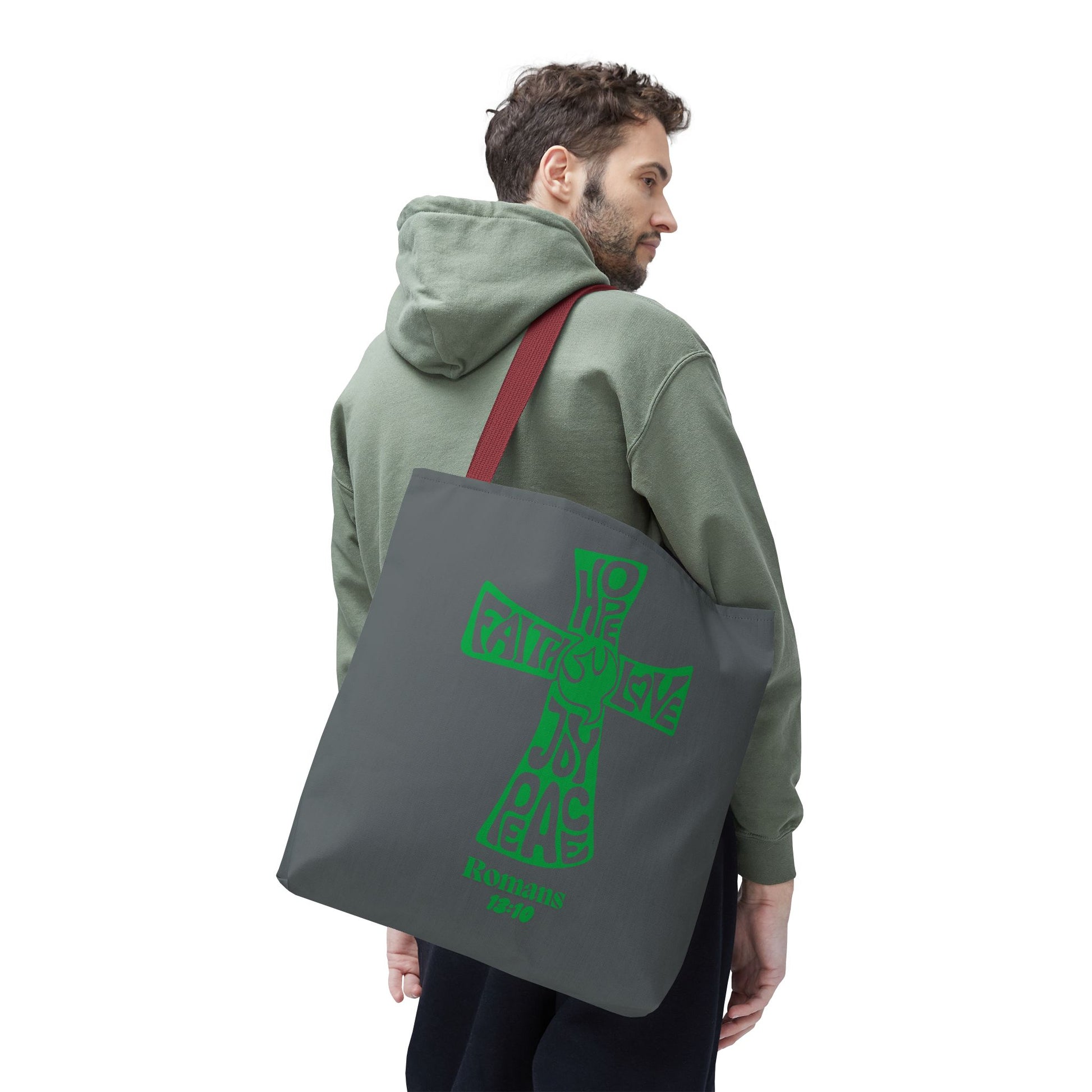Faith-Inspired Tote Bag, Motivational Cross Design, Spiritual Gift, Everyday Use, Eco-Friendly Fashion, Religious Accessories