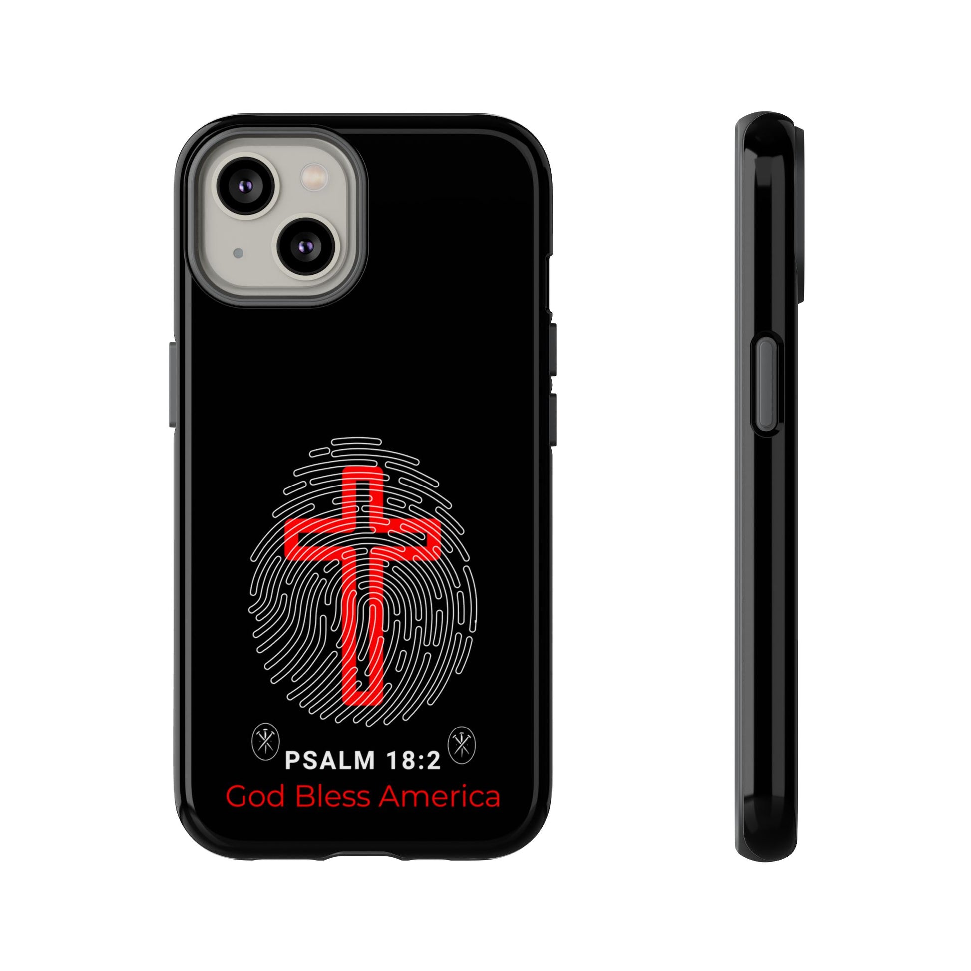 Christian Phone Case with Cross Design, Tough Case for Protection, Gifts for Faith, Bible Verse, God Bless America