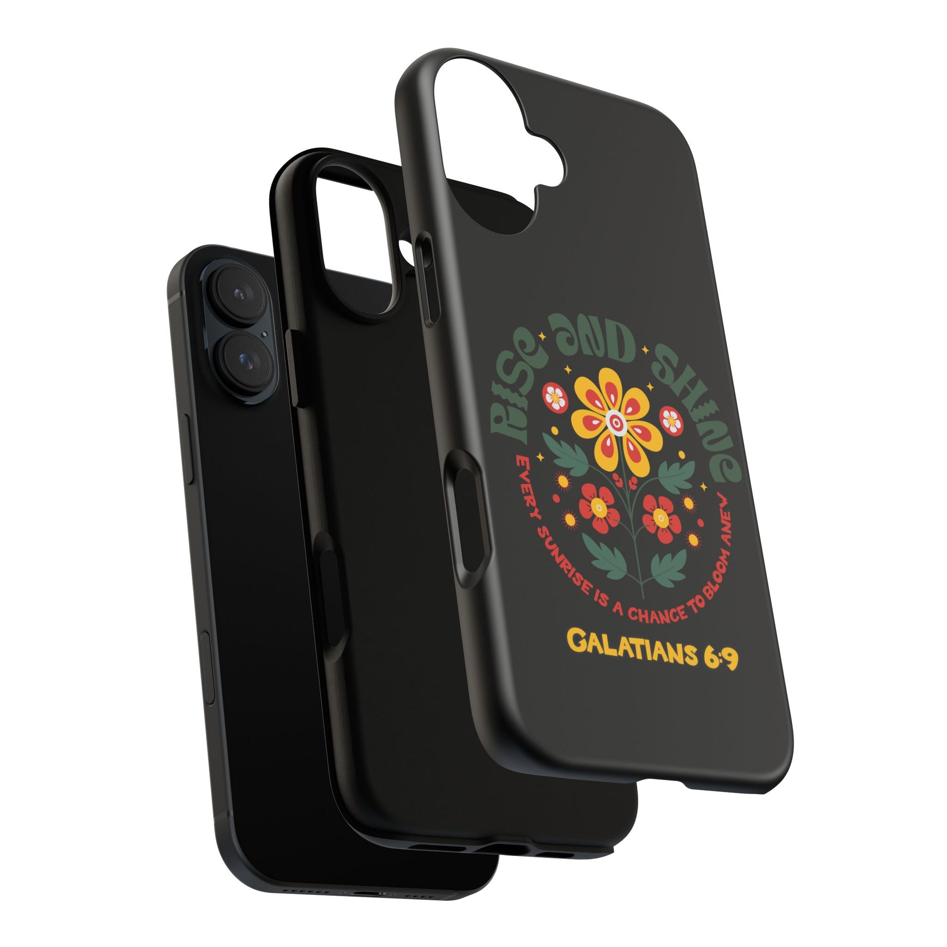 Floral "Rise and Shine" Galatians 6:9 Phone Case – Motivational Christian Gift