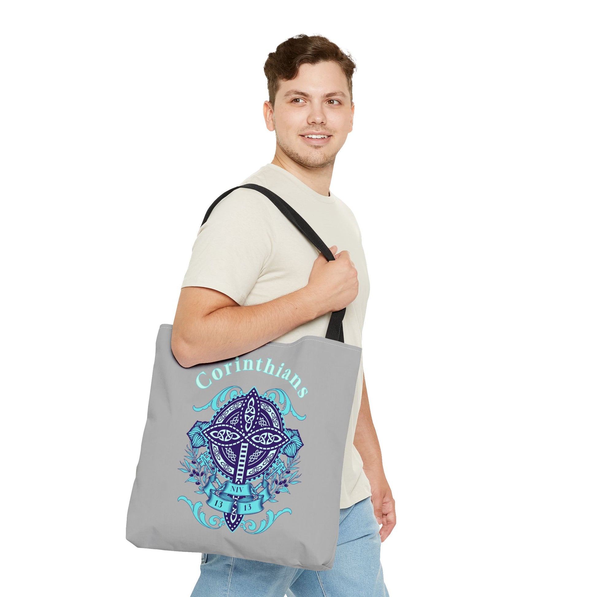 ⭐ Corinthians Cross Tote Bag – Celtic Faith-Inspired Carryall