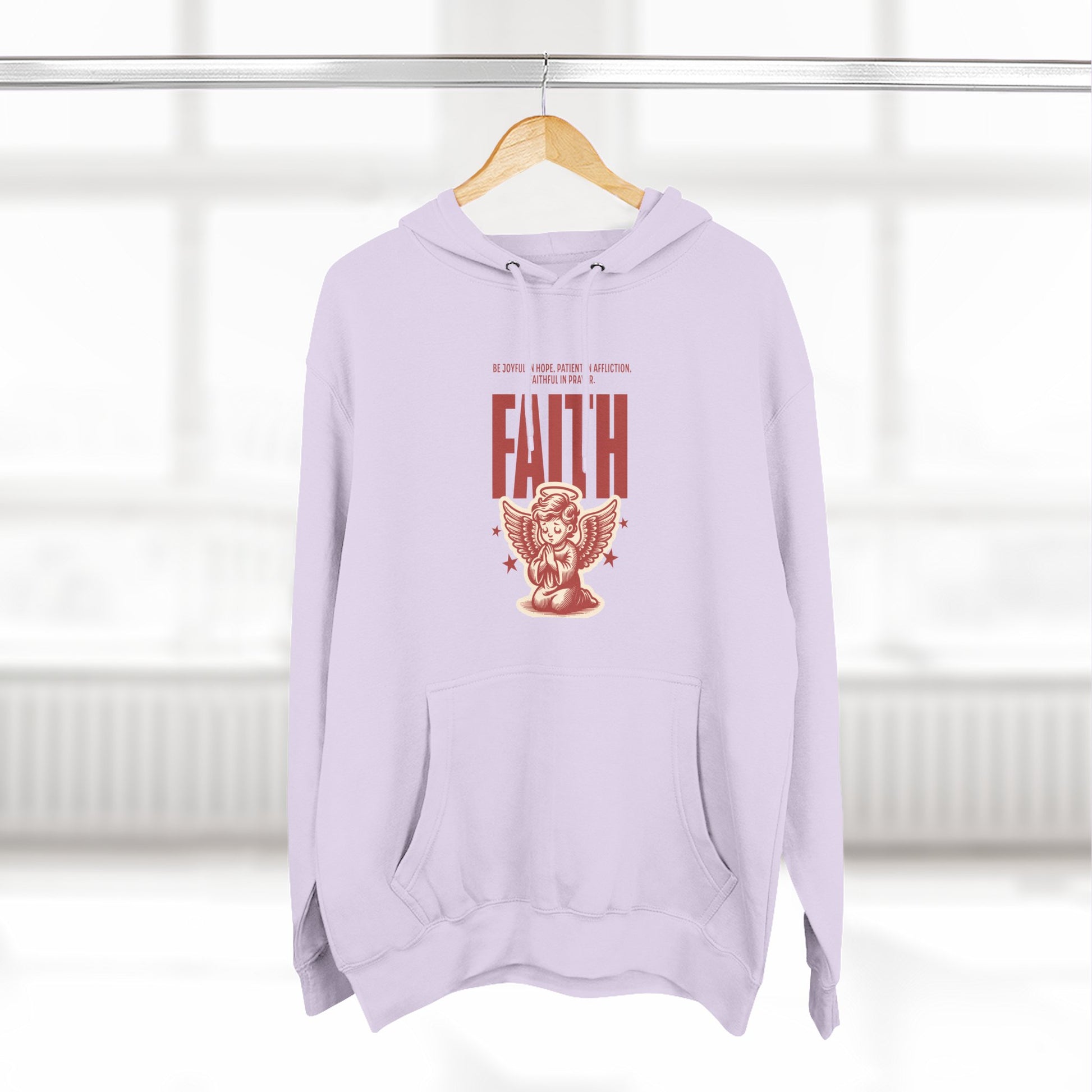 Faith-Inspired Three-Panel Fleece Hoodie, Cozy Spiritual Apparel, Perfect Gift for Friends, Casualwear for Everyday