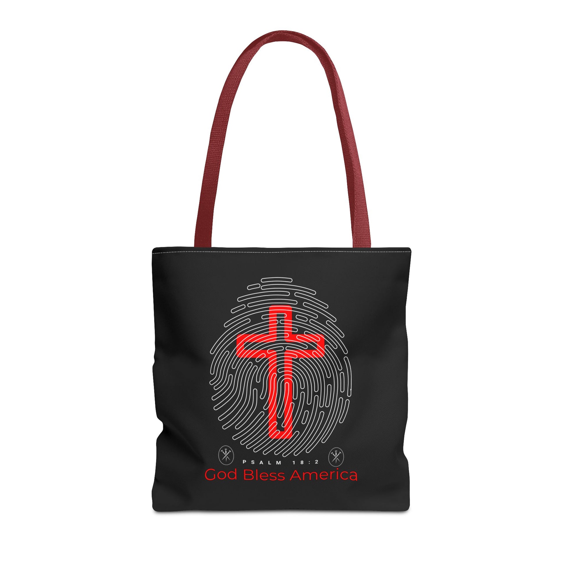 Faith-Inspired Tote Bag, Cross Design, God Bless America, Christian Gift, Spiritual Tote, Everyday Use, Religious Shopper