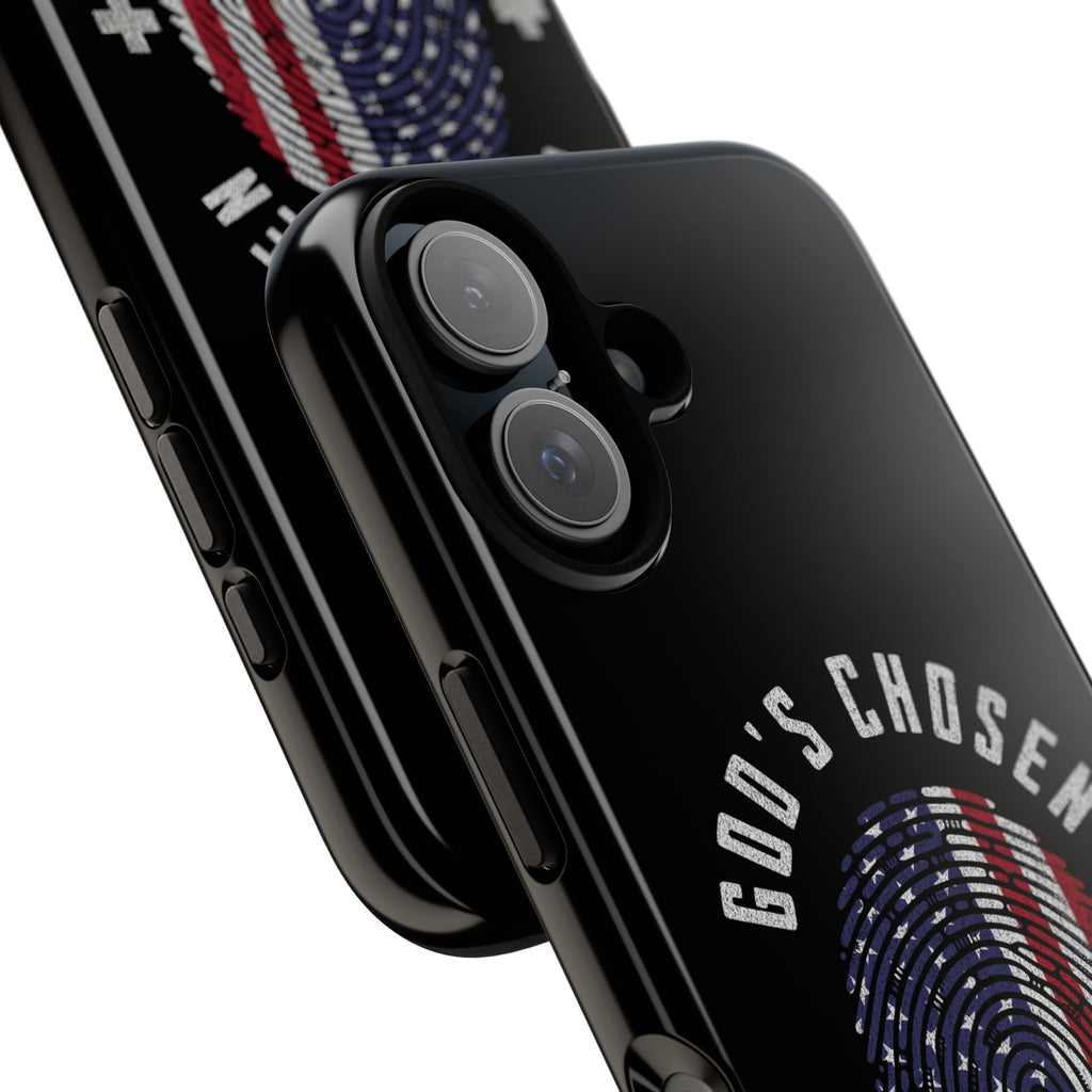 Christian Phone Case, Tough Cases for God’s Chosen, USA Flag Design, Inspirational Gift, Romans 8:28