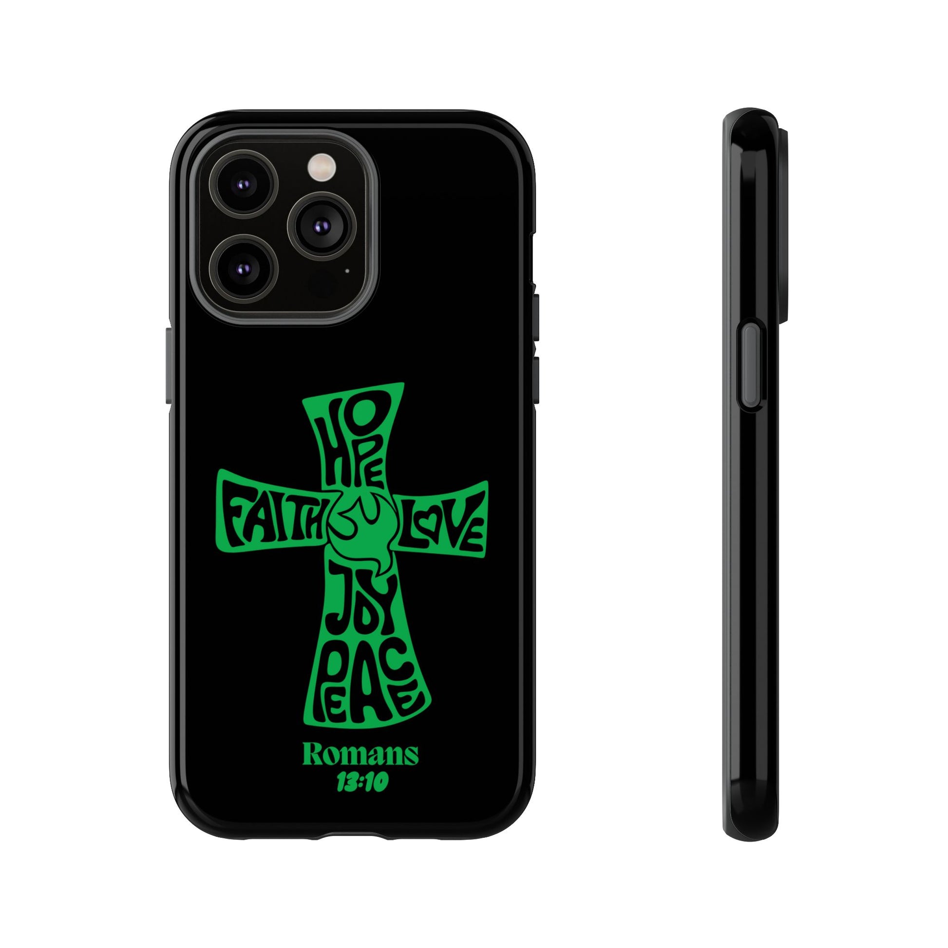 ⭐ Green Cross Design Phone Case – Faith & Renewal