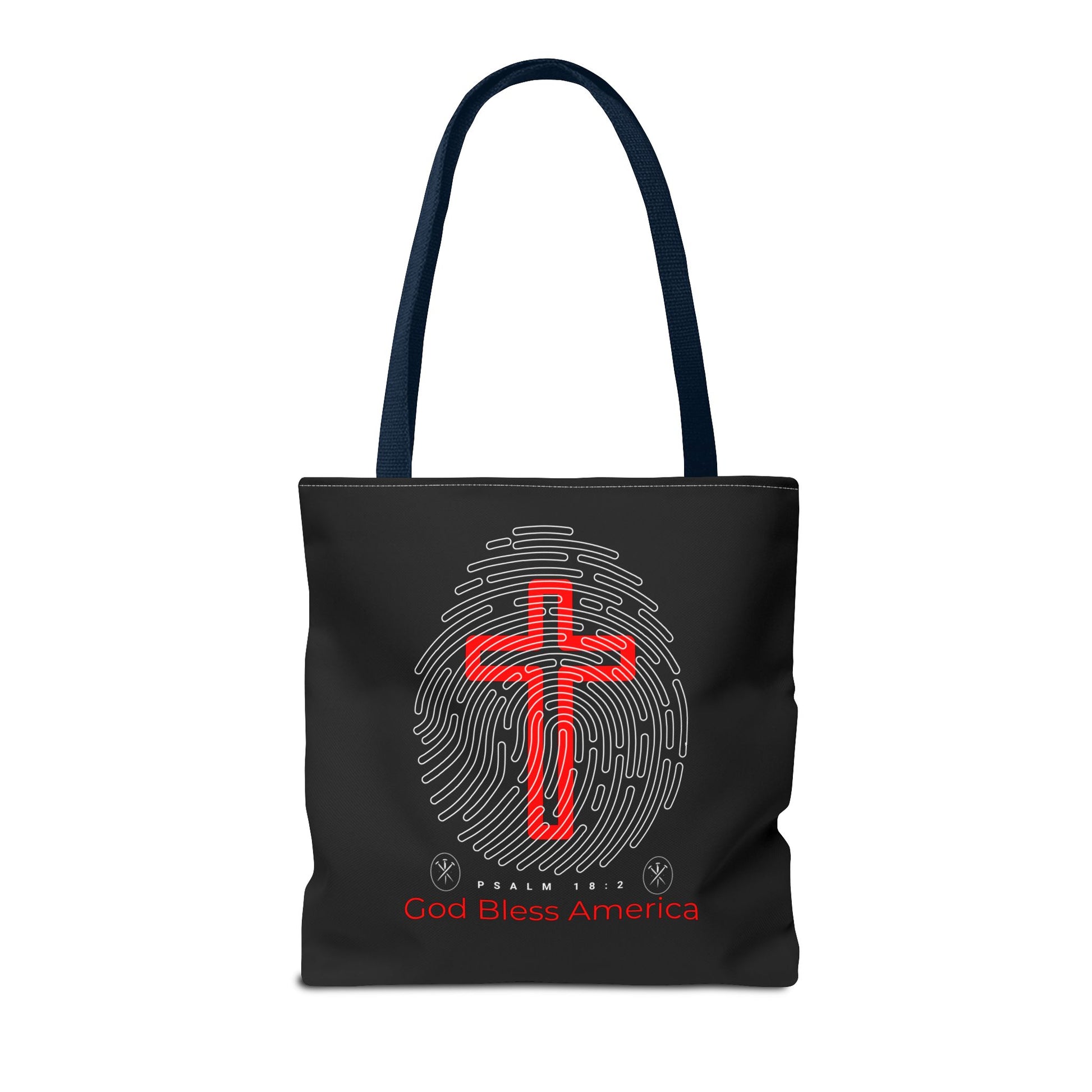 Faith-Inspired Tote Bag, Cross Design, God Bless America, Christian Gift, Spiritual Tote, Everyday Use, Religious Shopper