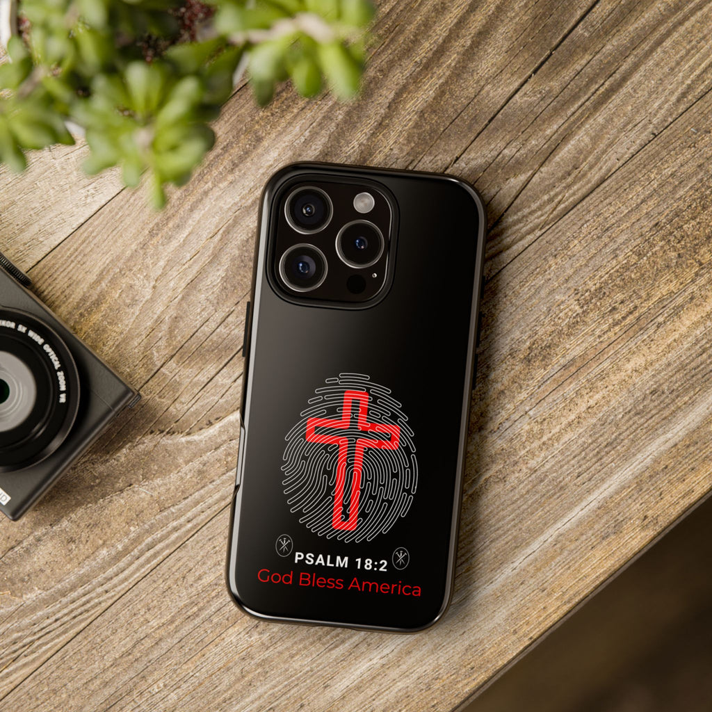 Christian Phone Case with Cross Design, Tough Case for Protection, Gifts for Faith, Bible Verse, God Bless America