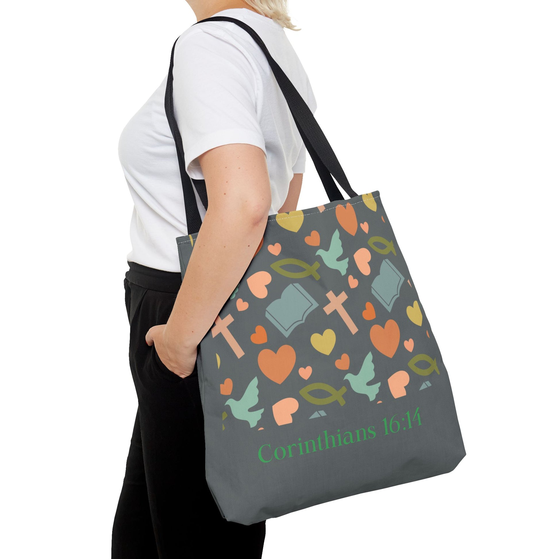 Inspirational Tote Bag - Faith, Love, Hope, Gift for Her, Spiritual Accessories, Bible Verse Tote