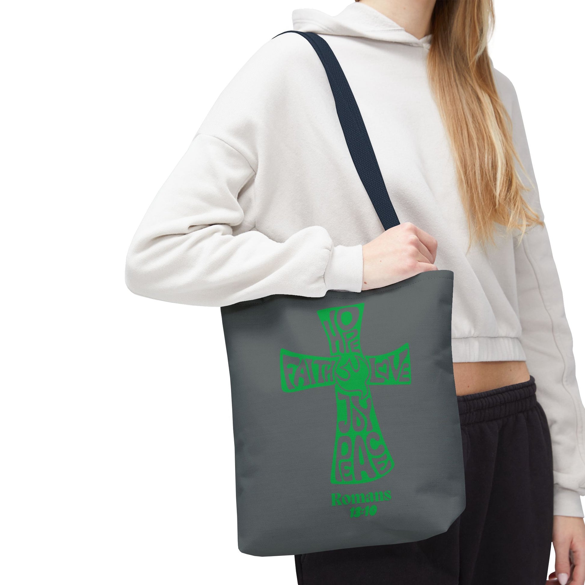 Faith-Inspired Tote Bag, Motivational Cross Design, Spiritual Gift, Everyday Use, Eco-Friendly Fashion, Religious Accessories