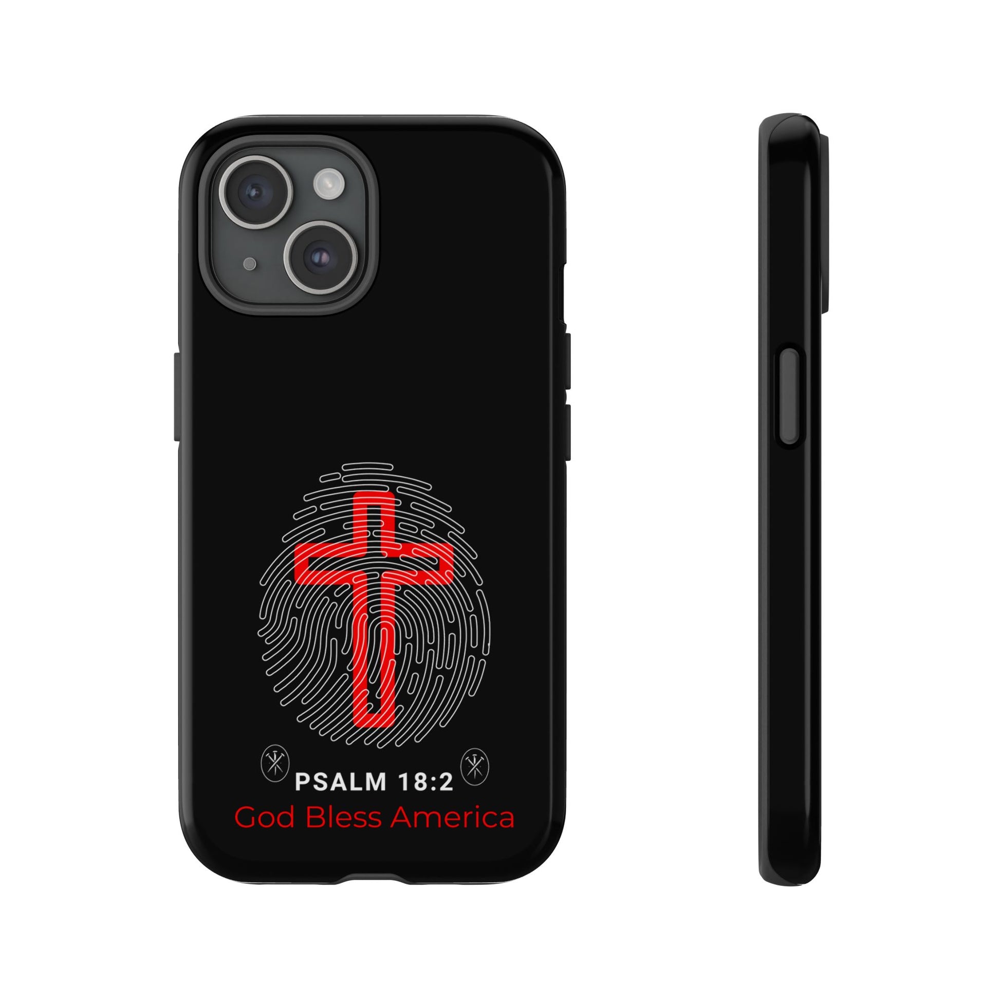 Christian Phone Case with Cross Design, Tough Case for Protection, Gifts for Faith, Bible Verse, God Bless America
