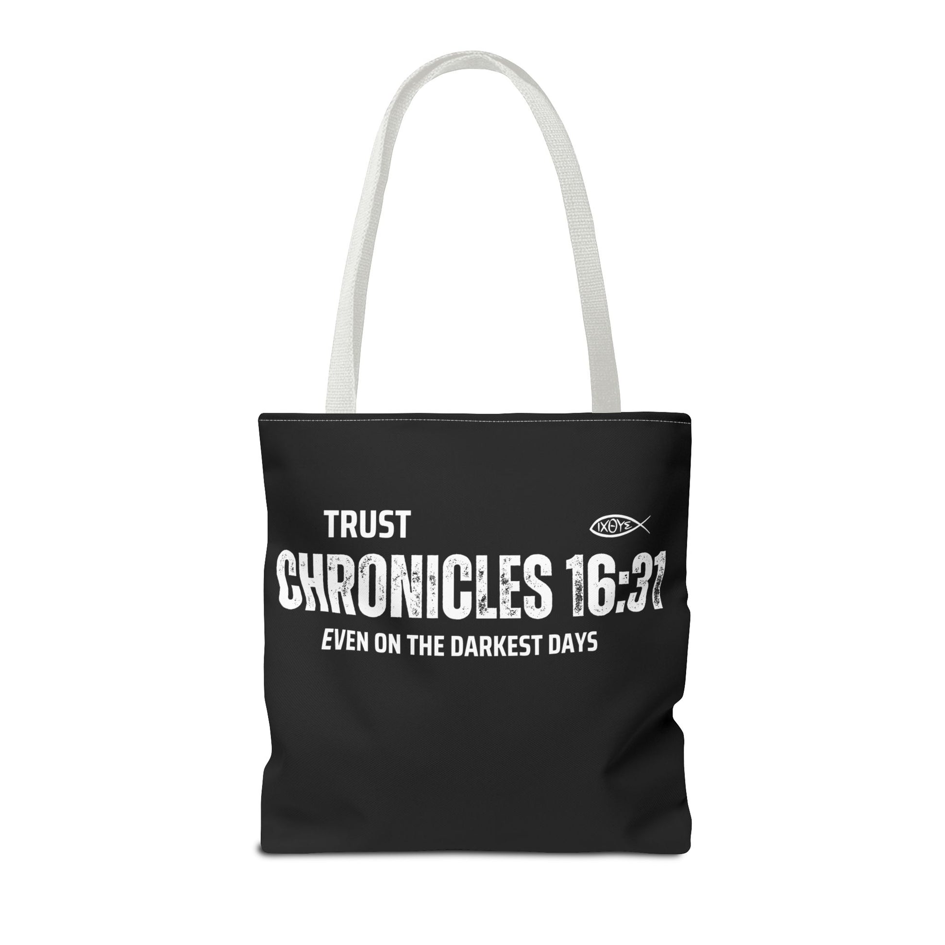 Inspirational Tote Bag - Trust Chronicles 16:31, Faith-themed Gift, Bible Verse Tote, Motivational Shopping Bag, Christian Message Accessory
