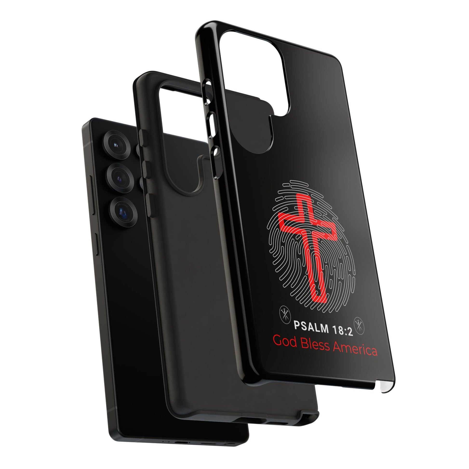 Christian Phone Case with Cross Design, Tough Case for Protection, Gifts for Faith, Bible Verse, God Bless America
