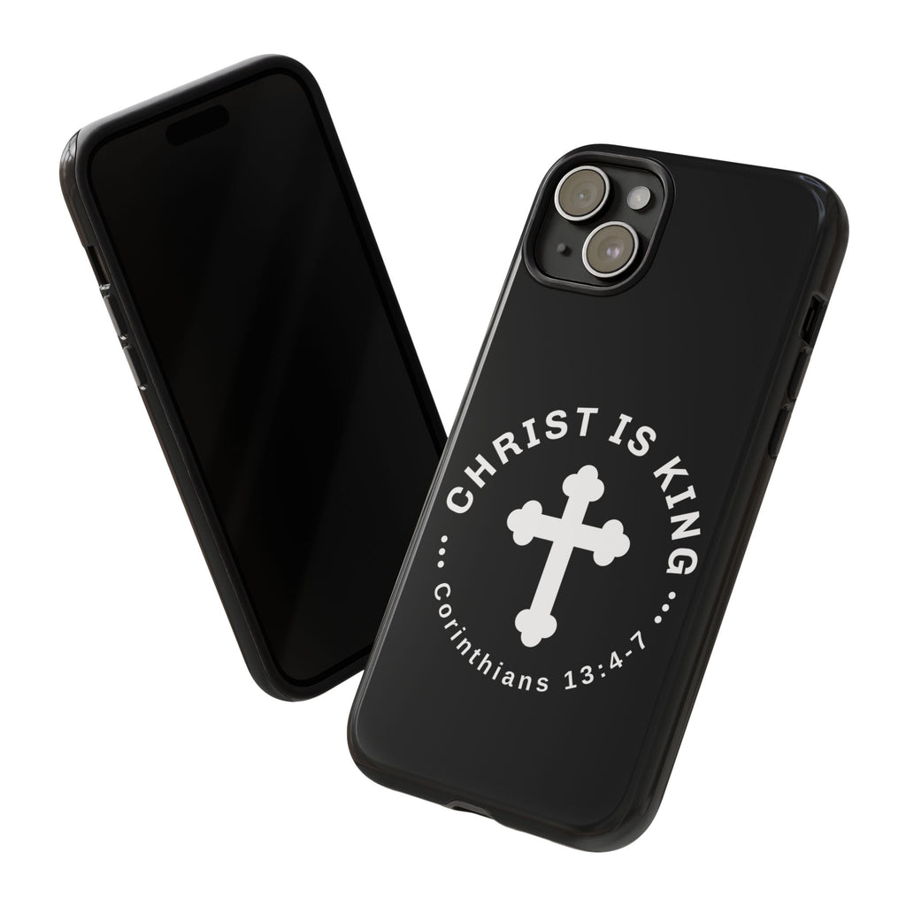 ⭐ Christ is King Phone Case – Tough Cases, Christian Gift, Bible Verse Merchandise, Cross Design, Faith Accessories