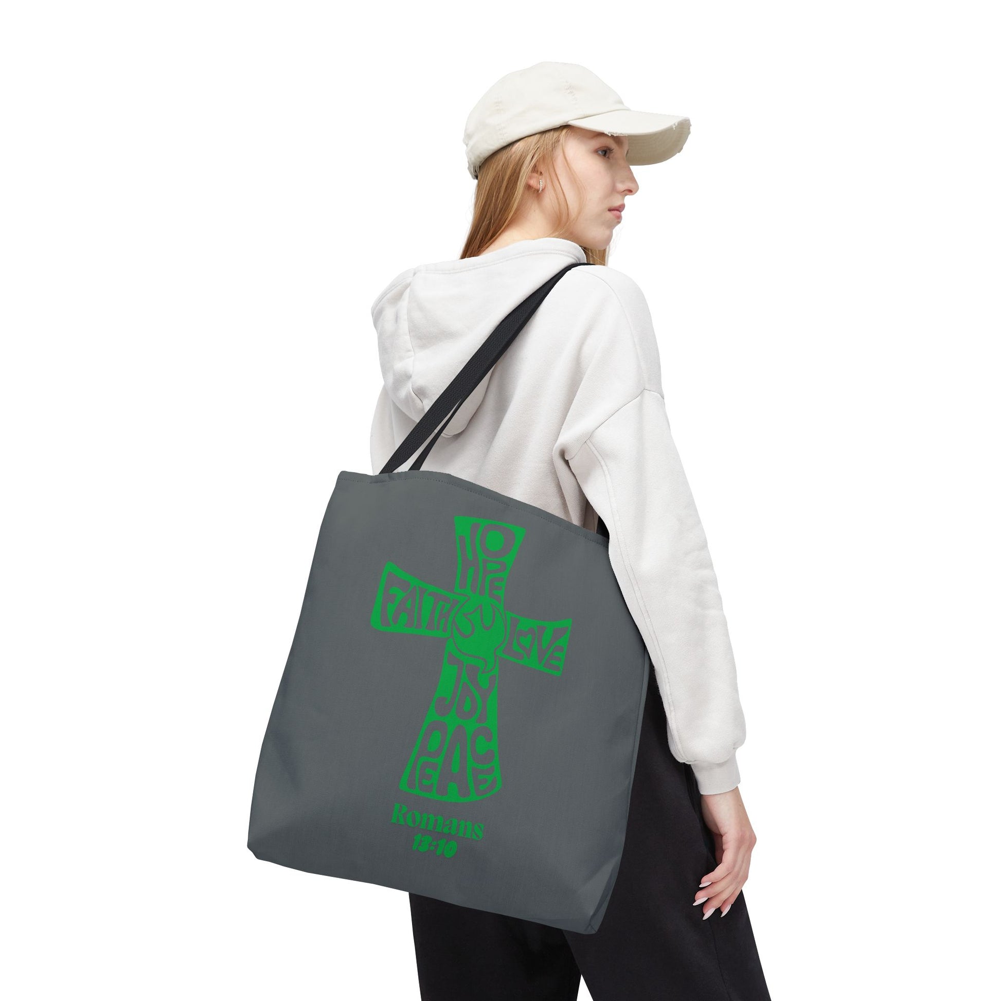 Faith-Inspired Tote Bag, Motivational Cross Design, Spiritual Gift, Everyday Use, Eco-Friendly Fashion, Religious Accessories